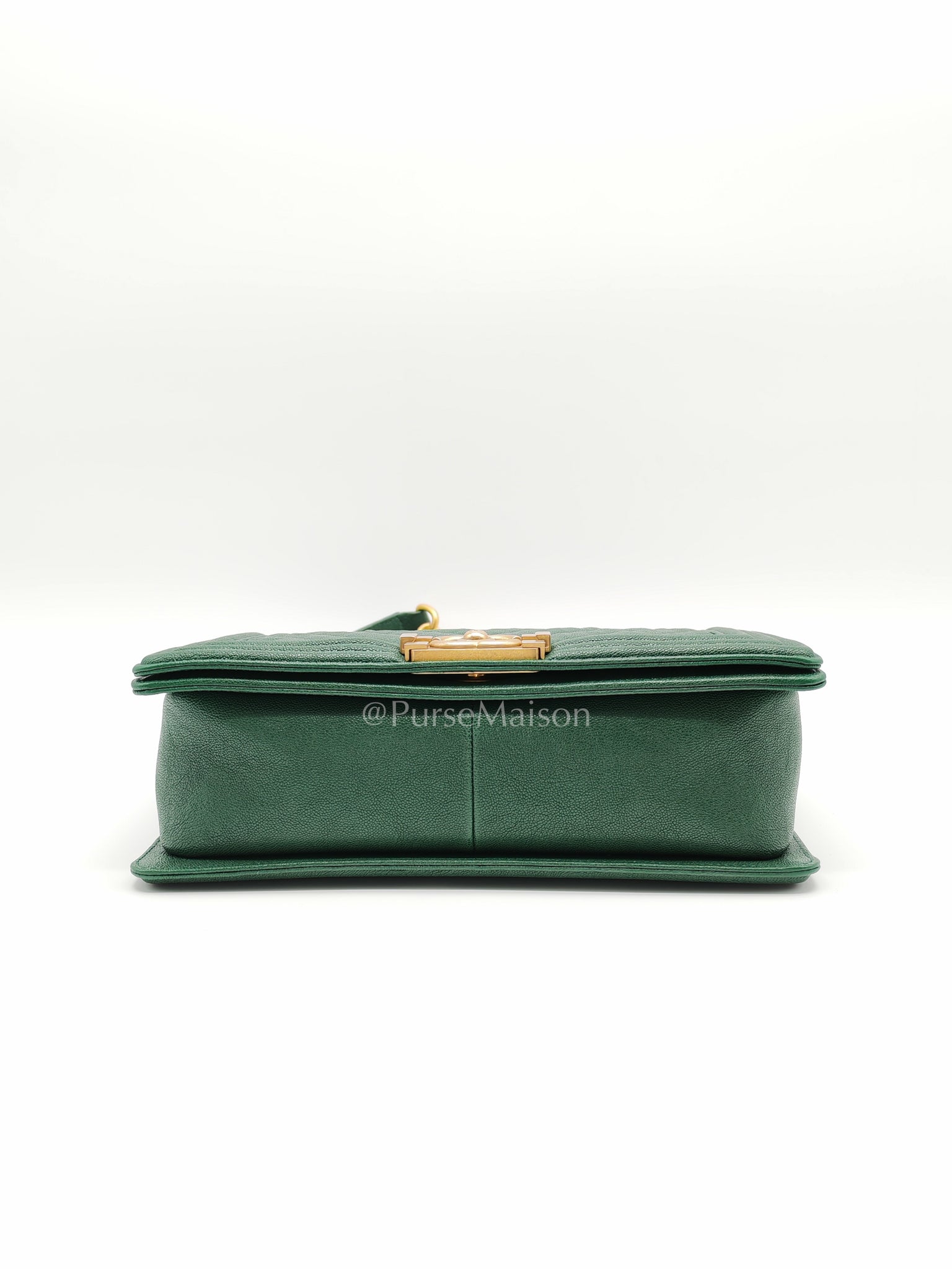 Le Boy Old Medium Green Caviar Leather in Aged Gold Hardware (Series 26) | Purse Maison Luxury Bags Shop