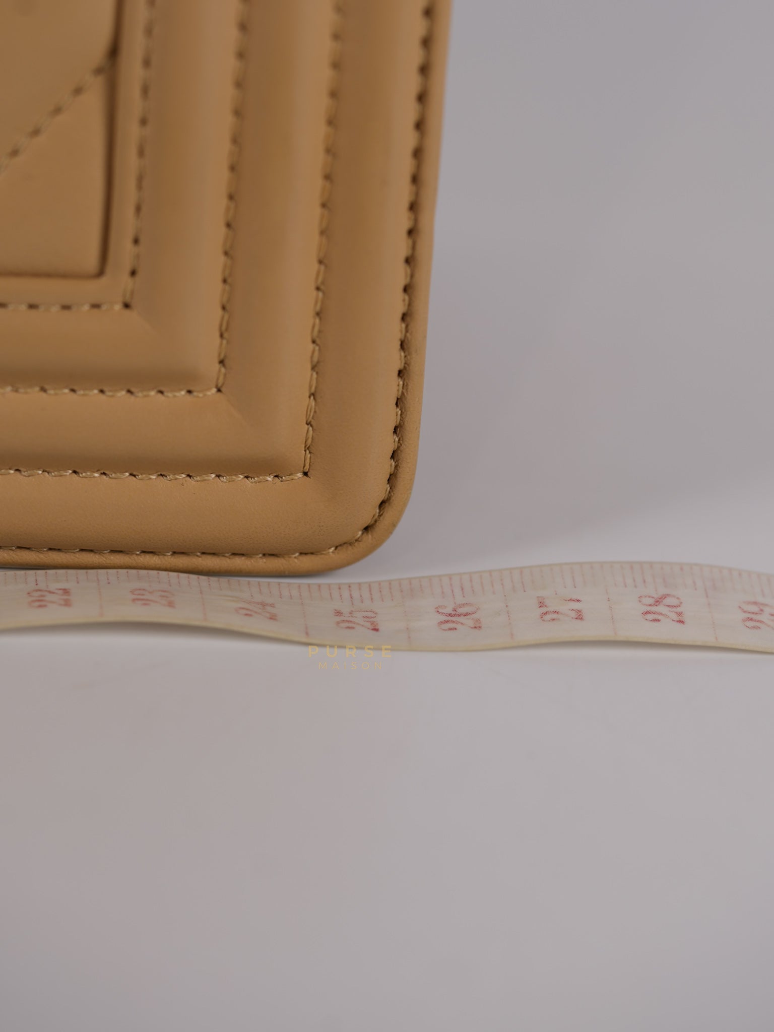 Le Boy Old Medium in Beige Chevron Lambskin Leather Series 25 | Purse Maison Luxury Bags Shop
