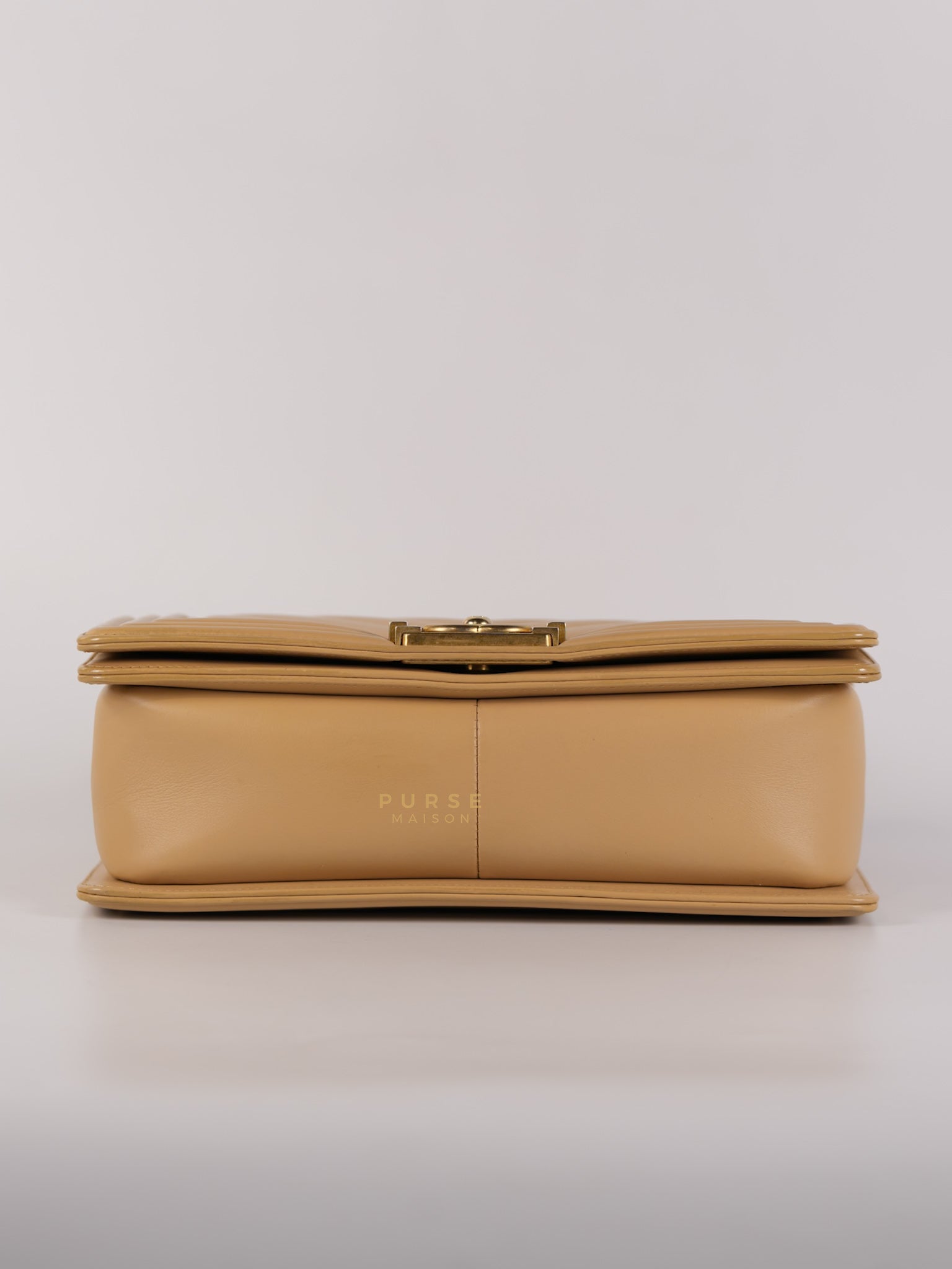 Le Boy Old Medium in Beige Chevron Lambskin Leather Series 25 | Purse Maison Luxury Bags Shop