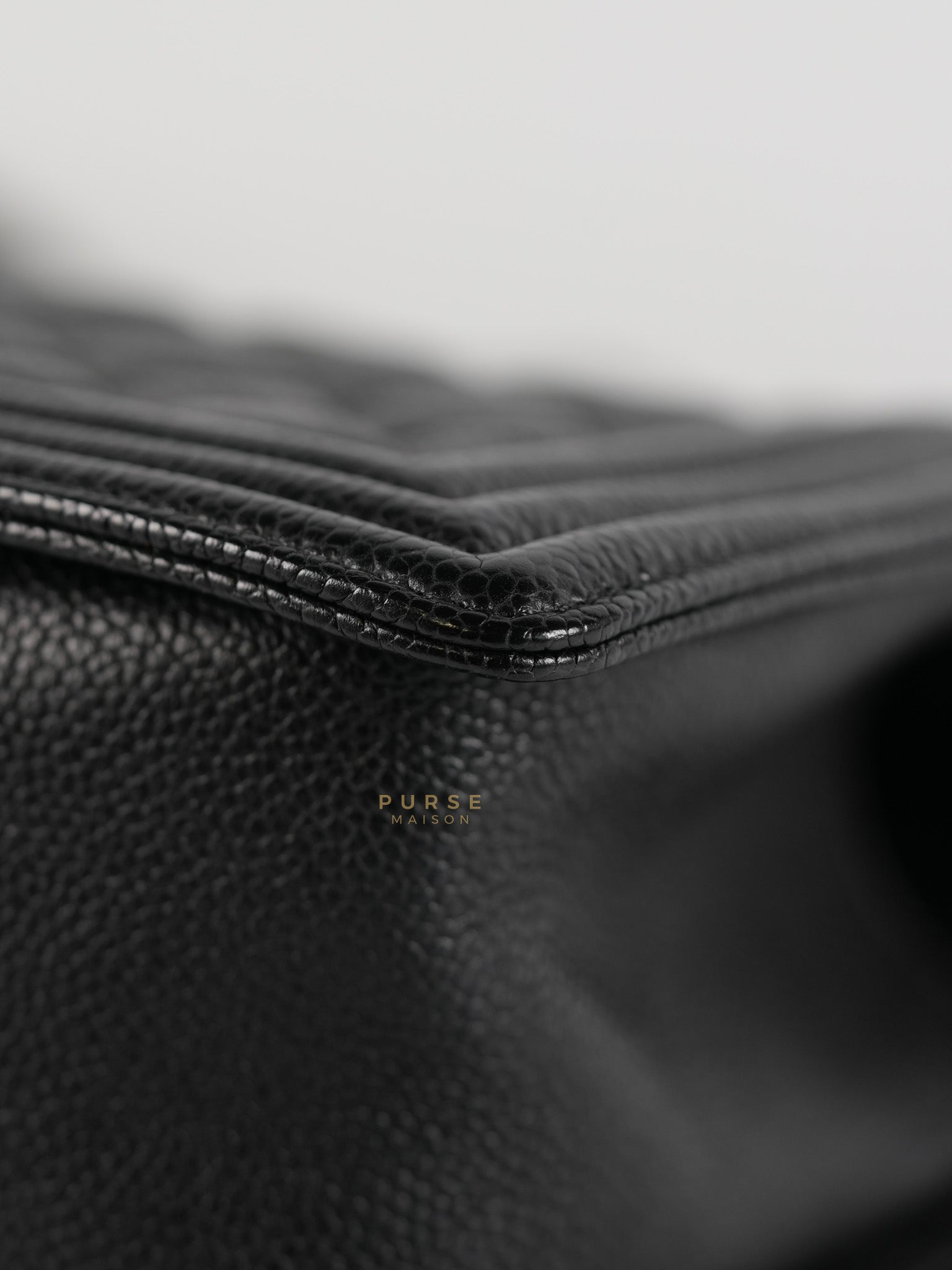 Le Boy Old Medium in Black Quilted Caviar Leather & Aged Gold Hardware (Series 23) | Purse Maison Luxury Bags Shop