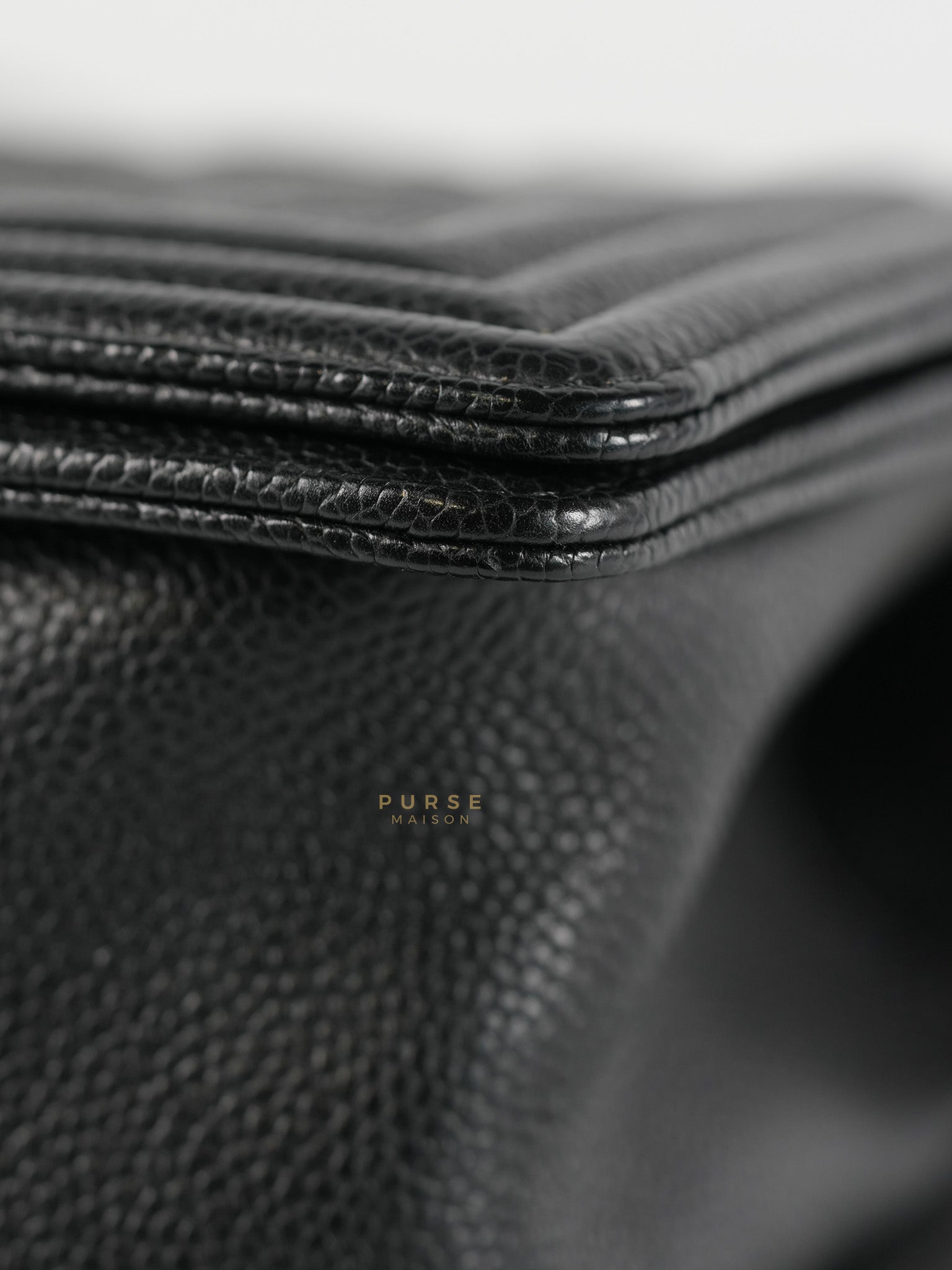 Le Boy Old Medium in Black Quilted Caviar Leather & Aged Gold Hardware (Series 23) | Purse Maison Luxury Bags Shop