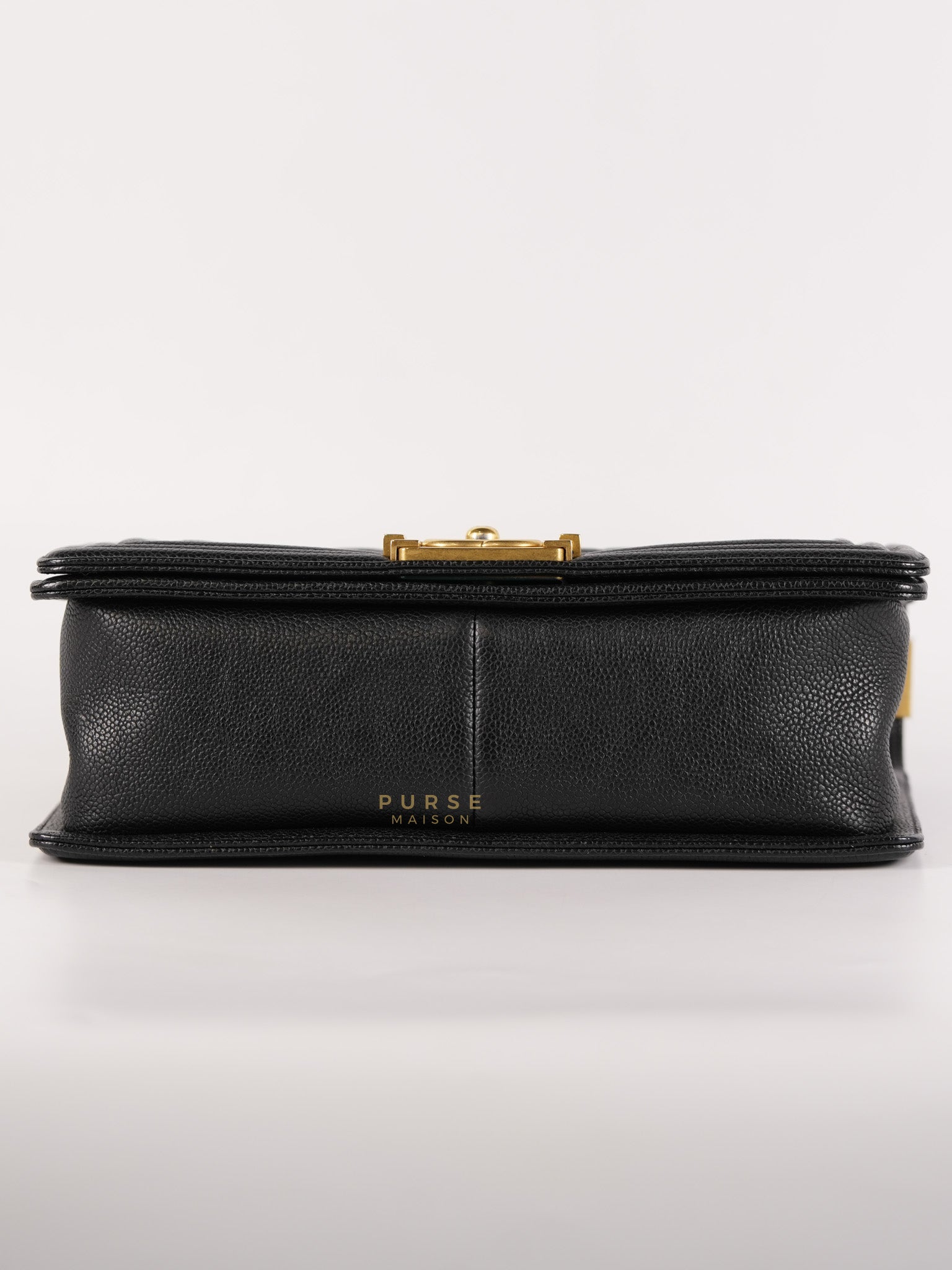 Le Boy Old Medium in Black Quilted Caviar Leather & Aged Gold Hardware (Series 23) | Purse Maison Luxury Bags Shop
