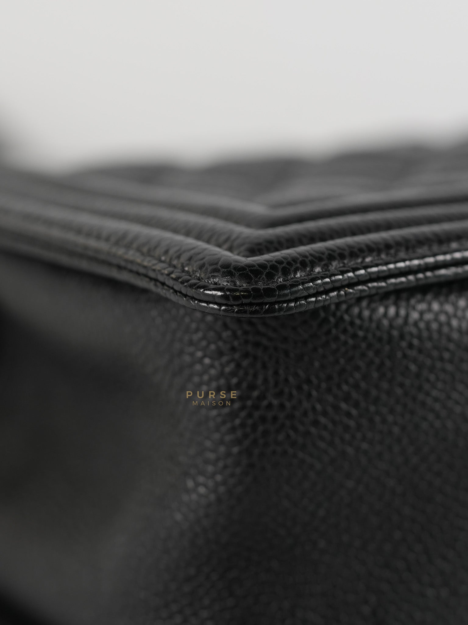 Le Boy Old Medium in Black Quilted Caviar Leather & Aged Gold Hardware (Series 23) | Purse Maison Luxury Bags Shop