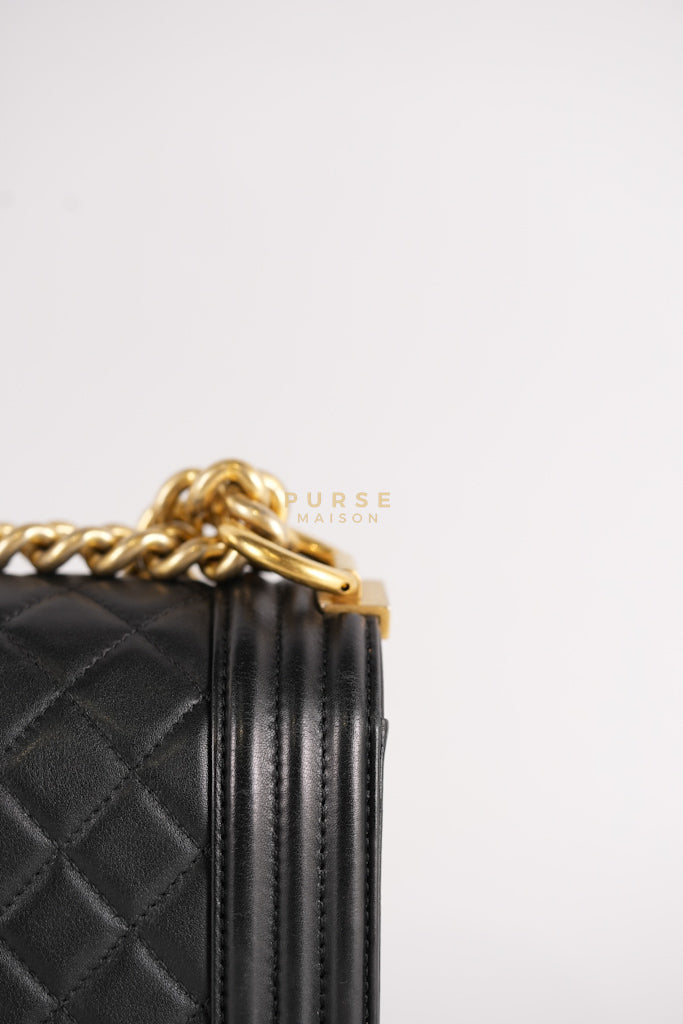 Le Boy Old Medium in Black Quilted Lambskin Leather & Gold Hardware Series 20 | Purse Maison Luxury Bags Shop