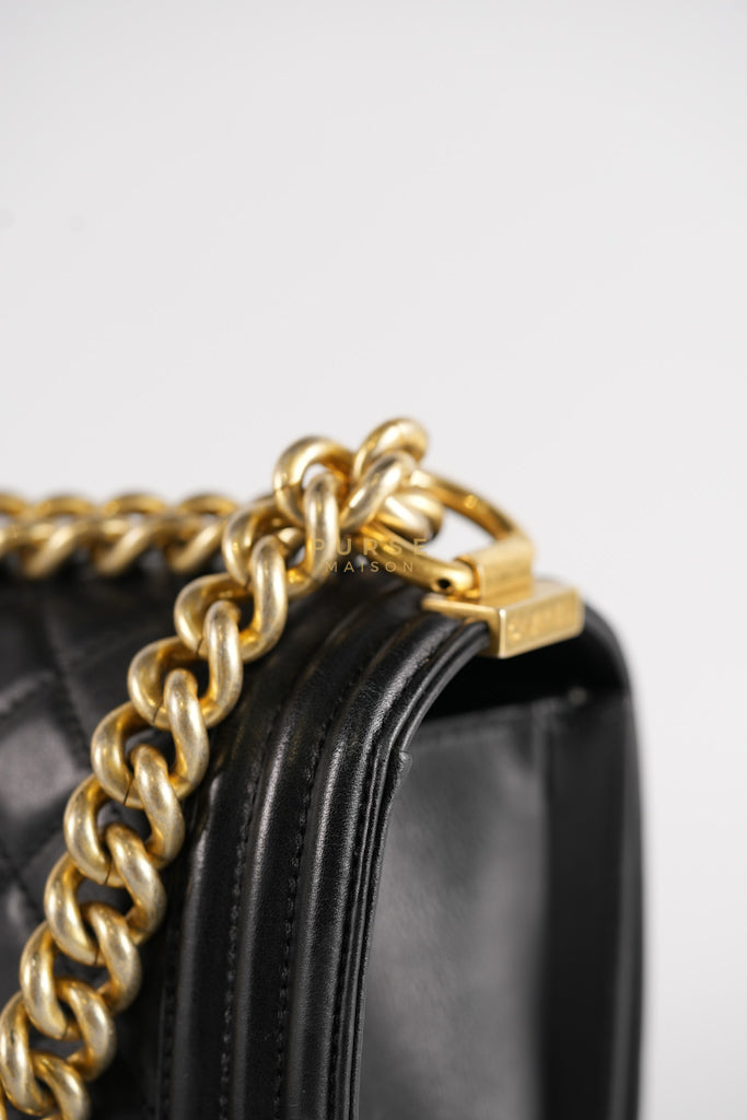 Le Boy Old Medium in Black Quilted Lambskin Leather & Gold Hardware Series 20 | Purse Maison Luxury Bags Shop