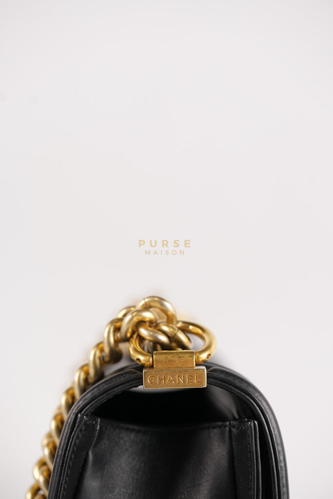 Le Boy Old Medium in Black Quilted Lambskin Leather & Gold Hardware Series 20 | Purse Maison Luxury Bags Shop
