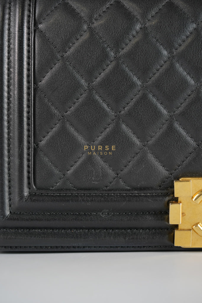 Le Boy Old Medium in Black Quilted Lambskin Leather & Gold Hardware Series 20 | Purse Maison Luxury Bags Shop