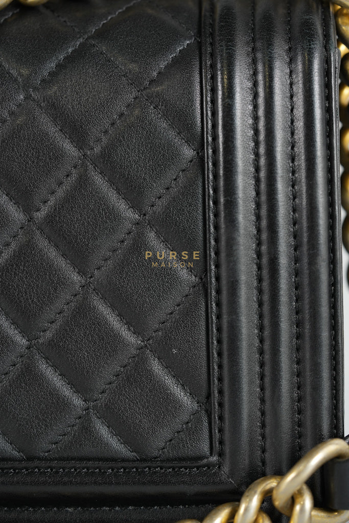 Le Boy Old Medium in Black Quilted Lambskin Leather & Gold Hardware Series 20 | Purse Maison Luxury Bags Shop