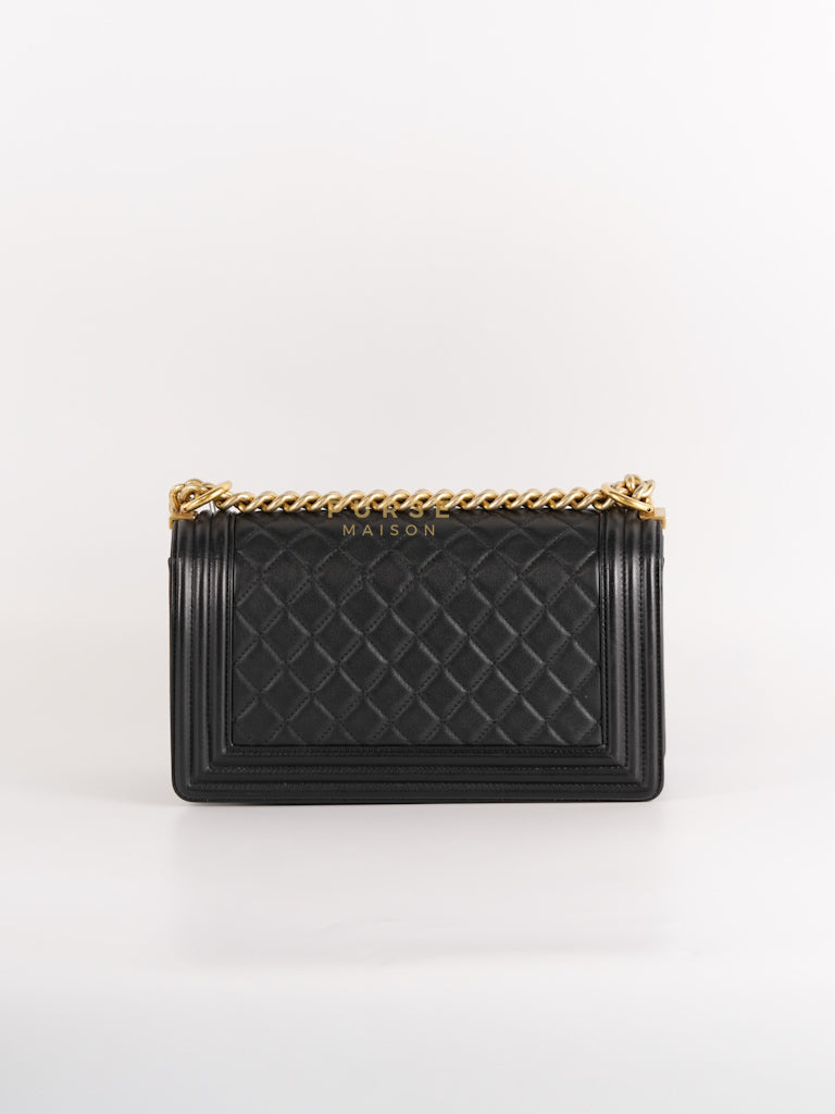 Le Boy Old Medium in Black Quilted Lambskin Leather & Gold Hardware Series 20 | Purse Maison Luxury Bags Shop