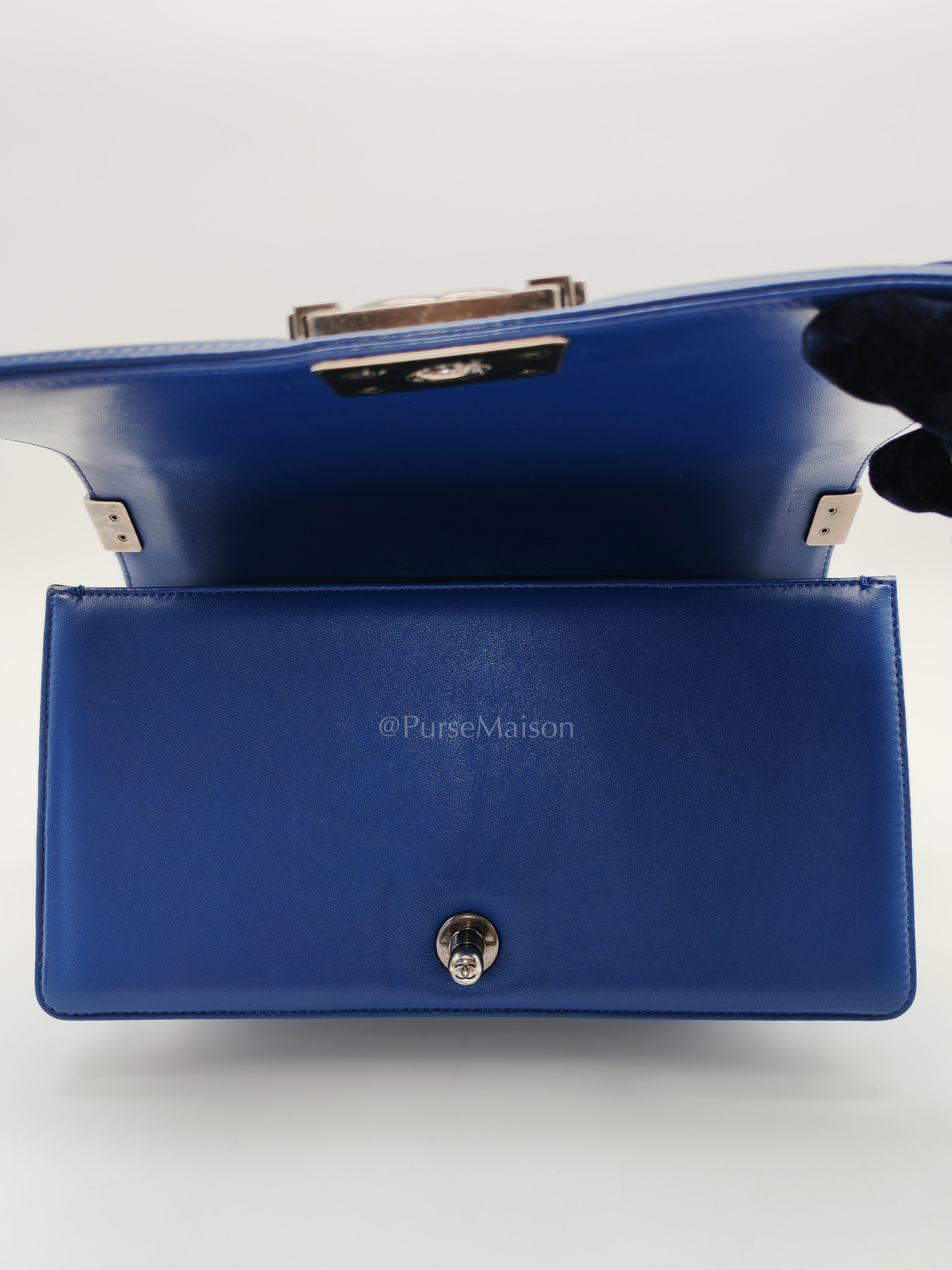 Le Boy Old Medium in Blue Quilted Lambskin Leather & Ruthenium Hardware Series 23 | Purse Maison Luxury Bags Shop
