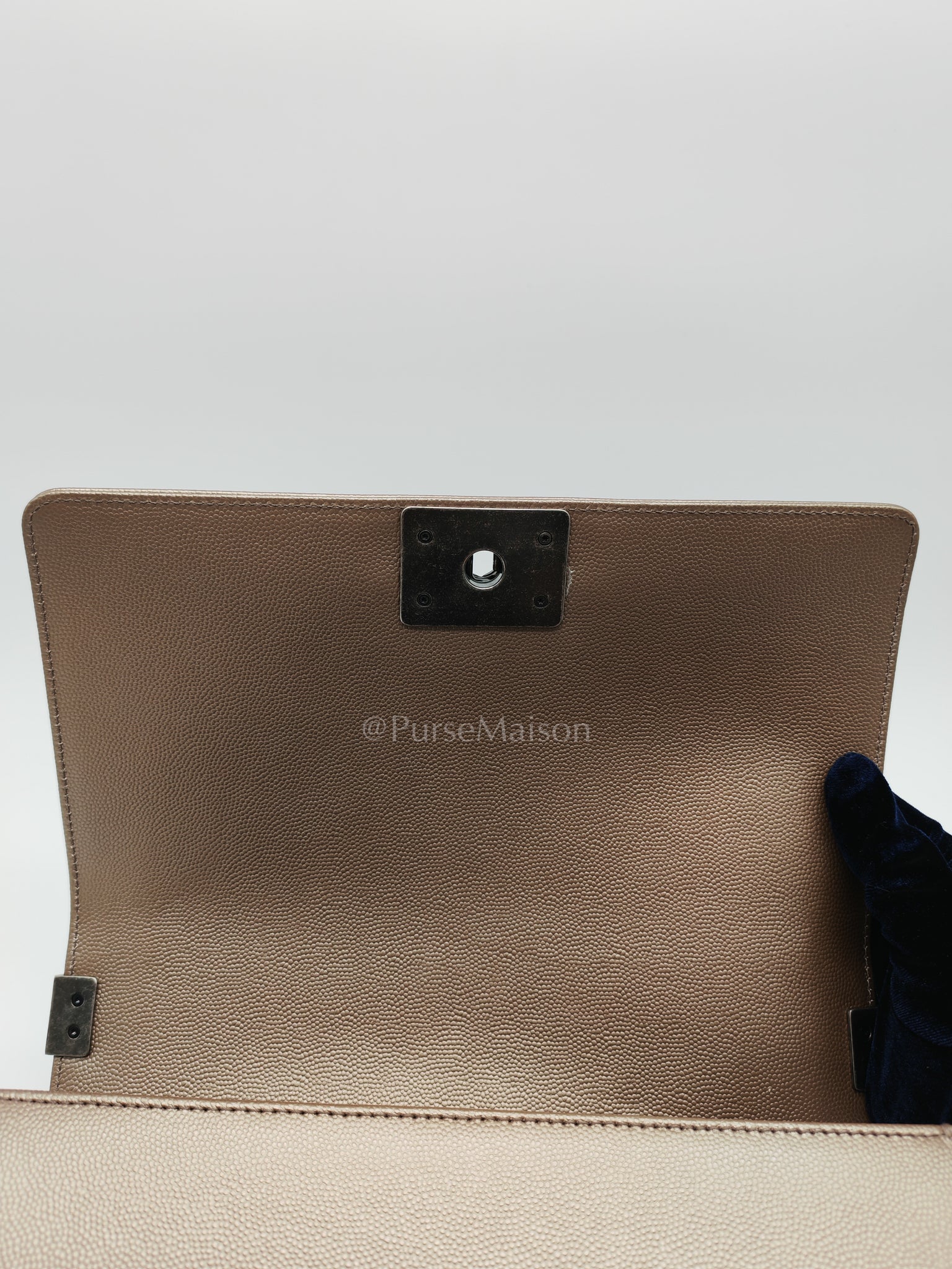 Le Boy old Medium in Metallic Bronze Caviar Leather & Ruthenium Hardware (Series 24) | Purse Maison Luxury Bags Shop