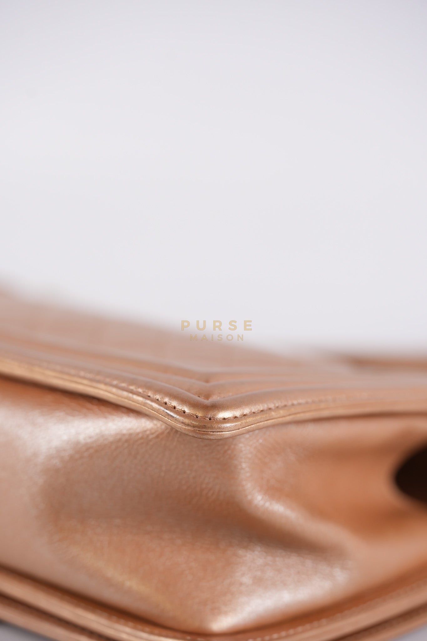 Le Boy Old Medium in Metallic Bronze Quilted Calfskin Leather and Gold Hardware Series 20 | Purse Maison Luxury Bags Shop