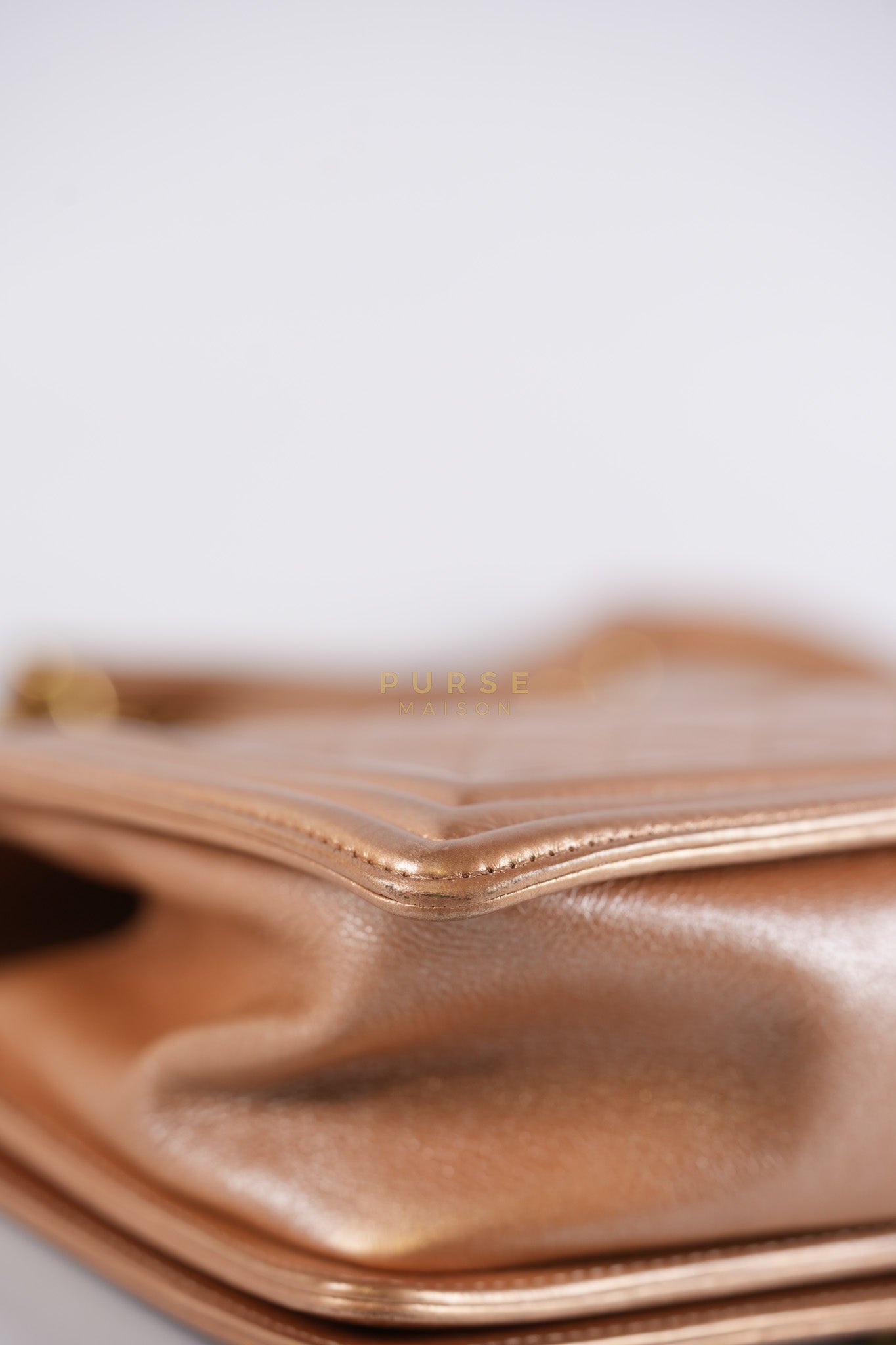 Le Boy Old Medium in Metallic Bronze Quilted Calfskin Leather and Gold Hardware Series 20 | Purse Maison Luxury Bags Shop