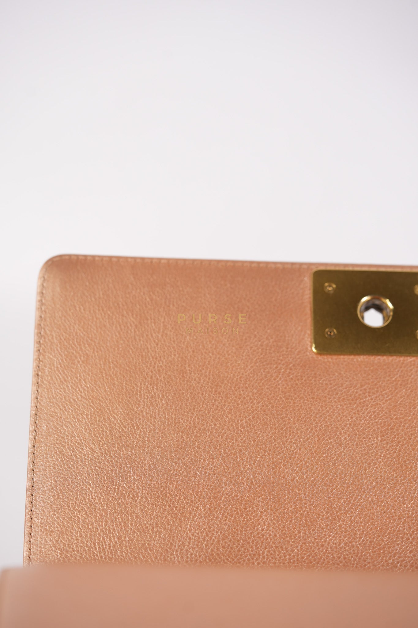 Le Boy Old Medium in Metallic Bronze Quilted Calfskin Leather and Gold Hardware Series 20 | Purse Maison Luxury Bags Shop