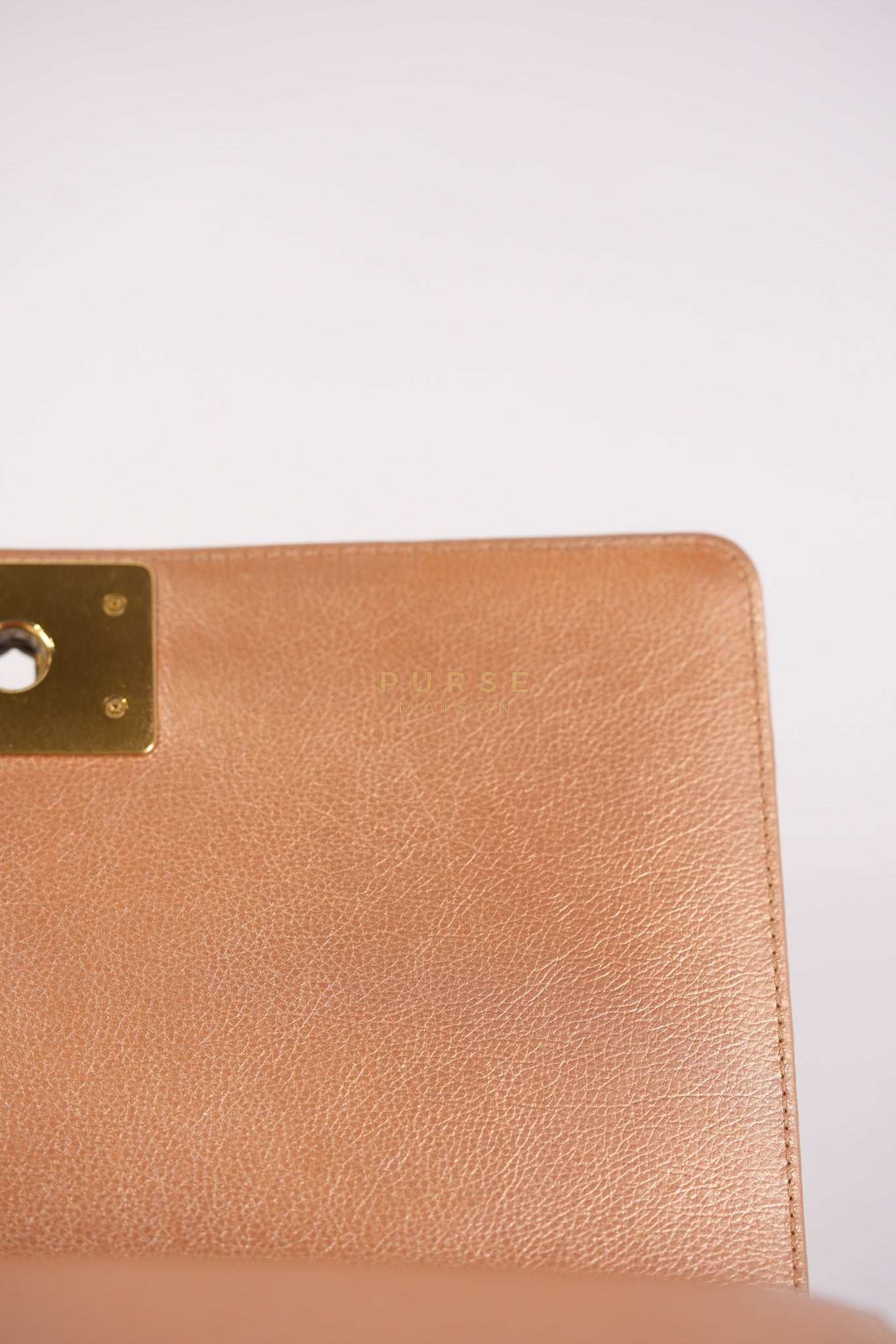 Le Boy Old Medium in Metallic Bronze Quilted Calfskin Leather and Gold Hardware Series 20 | Purse Maison Luxury Bags Shop