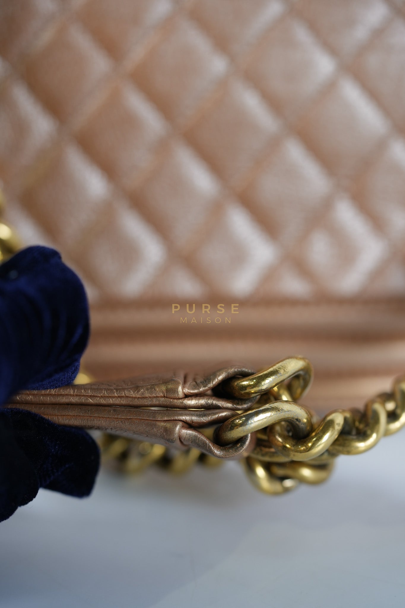 Le Boy Old Medium in Metallic Bronze Quilted Calfskin Leather and Gold Hardware Series 20 | Purse Maison Luxury Bags Shop