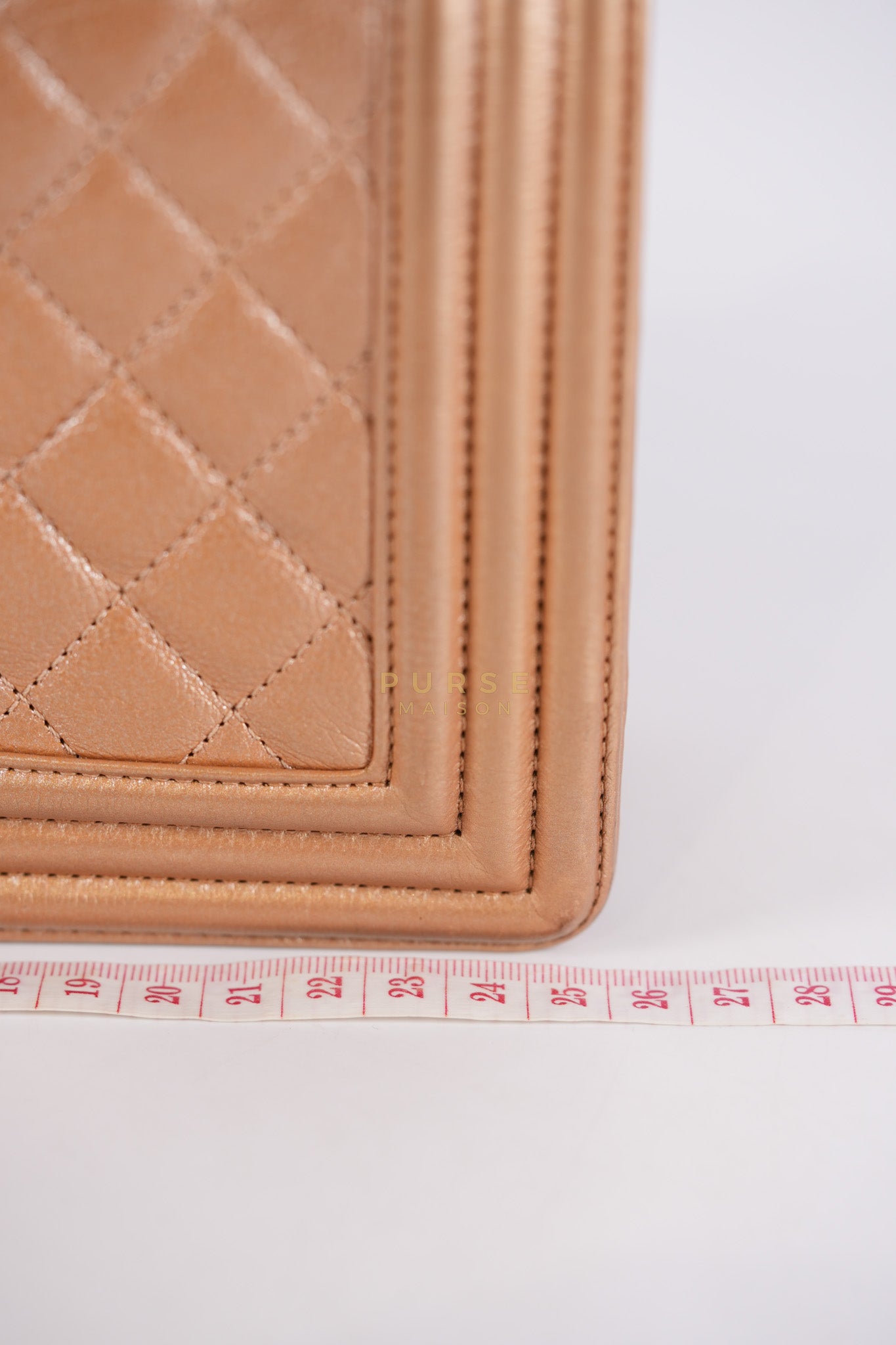 Le Boy Old Medium in Metallic Bronze Quilted Calfskin Leather and Gold Hardware Series 20 | Purse Maison Luxury Bags Shop