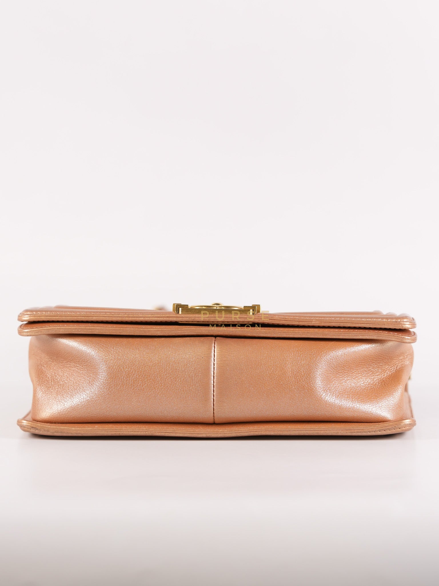 Le Boy Old Medium in Metallic Bronze Quilted Calfskin Leather and Gold Hardware Series 20 | Purse Maison Luxury Bags Shop