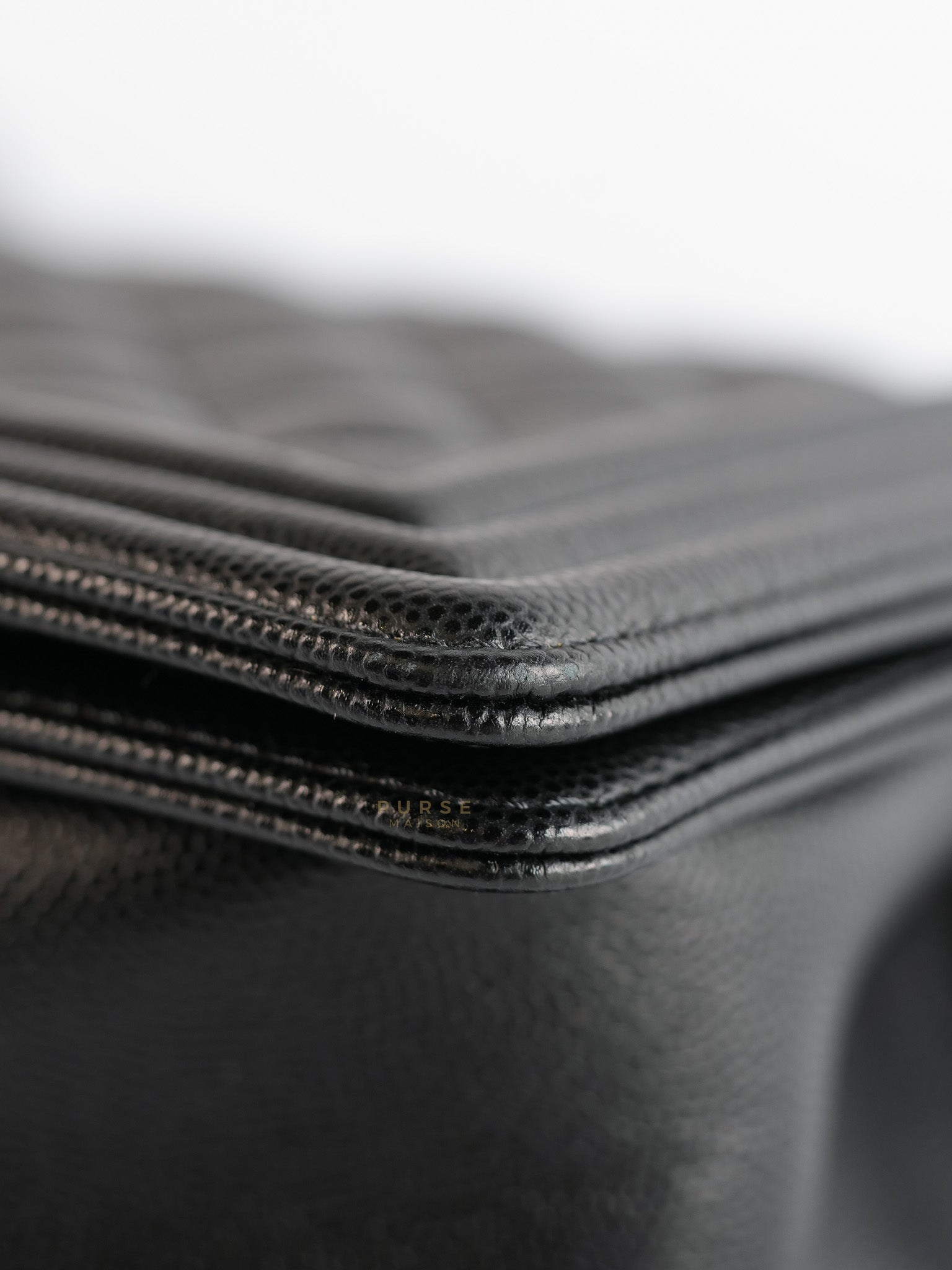 Le Boy Old Medium Quilted Caviar Leather in Aged Gold Hardware Series 30 | Purse Maison Luxury Bags Shop