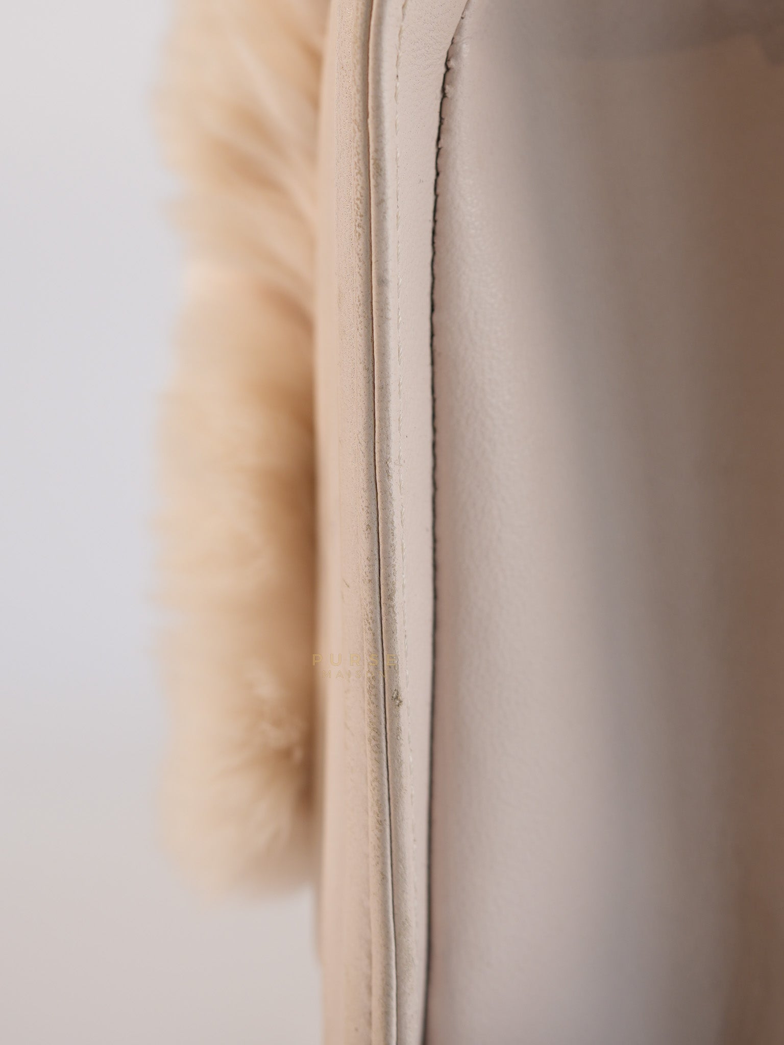 Le Boy One-Of-A-Kind Rabbit Fur White Cream Gold Hardware(Series 23) | Purse Maison Luxury Bags Shop