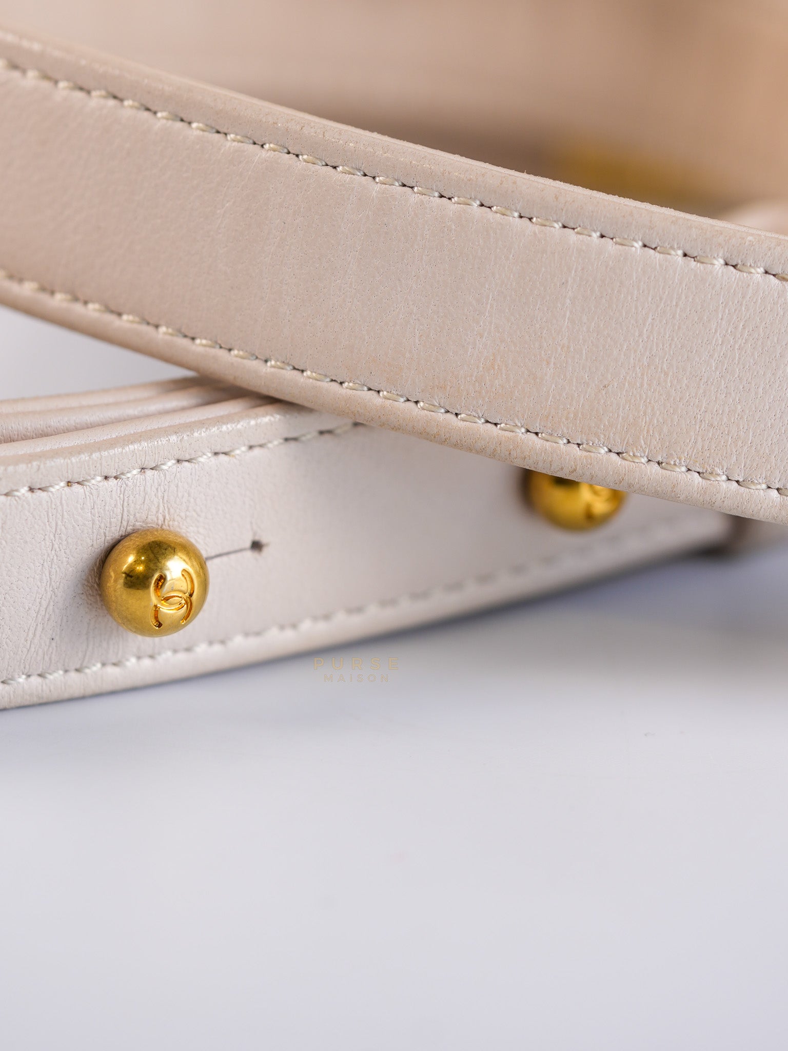 Le Boy One-Of-A-Kind Rabbit Fur White Cream Gold Hardware(Series 23) | Purse Maison Luxury Bags Shop