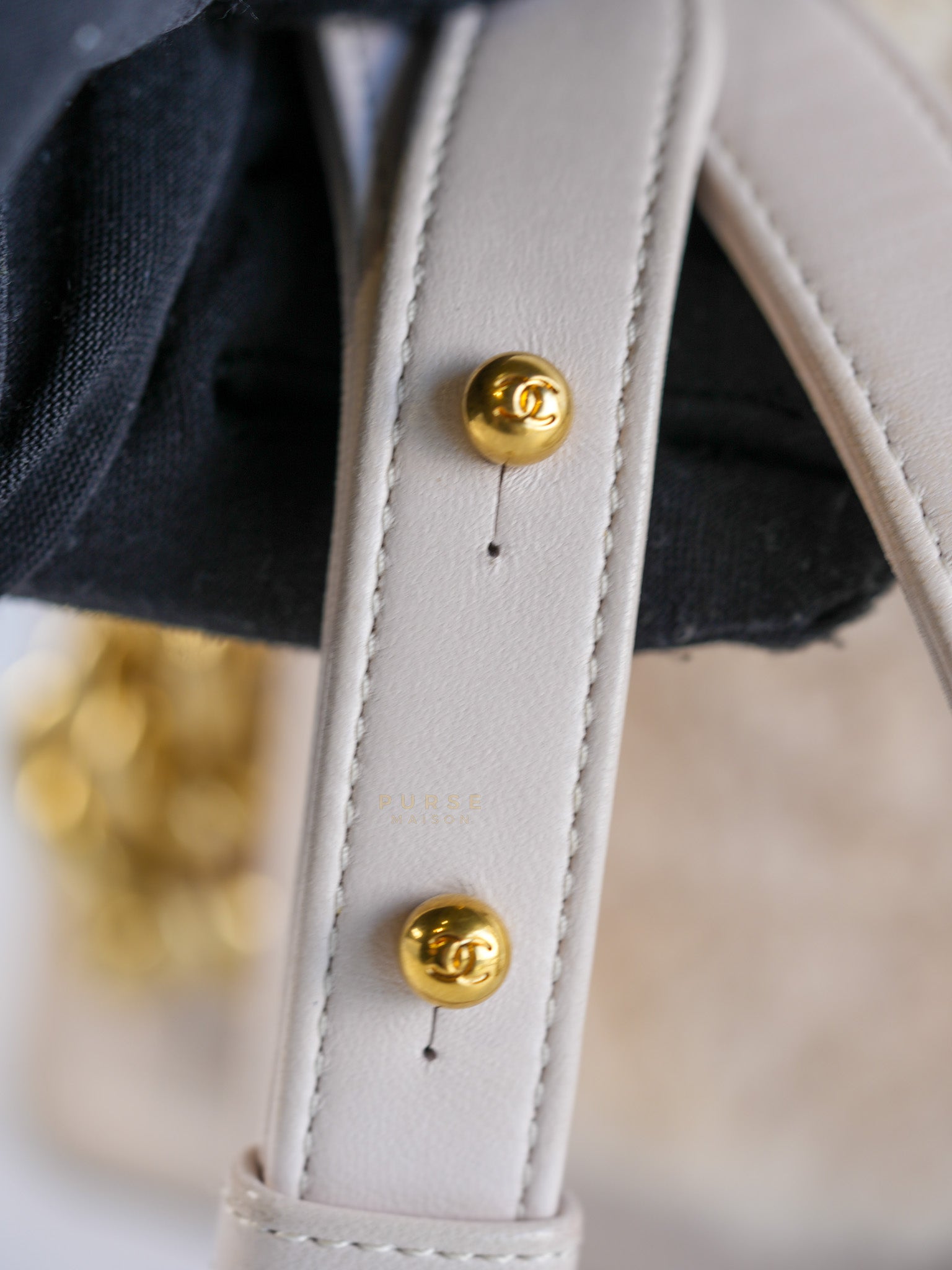 Le Boy One-Of-A-Kind Rabbit Fur White Cream Gold Hardware(Series 23) | Purse Maison Luxury Bags Shop