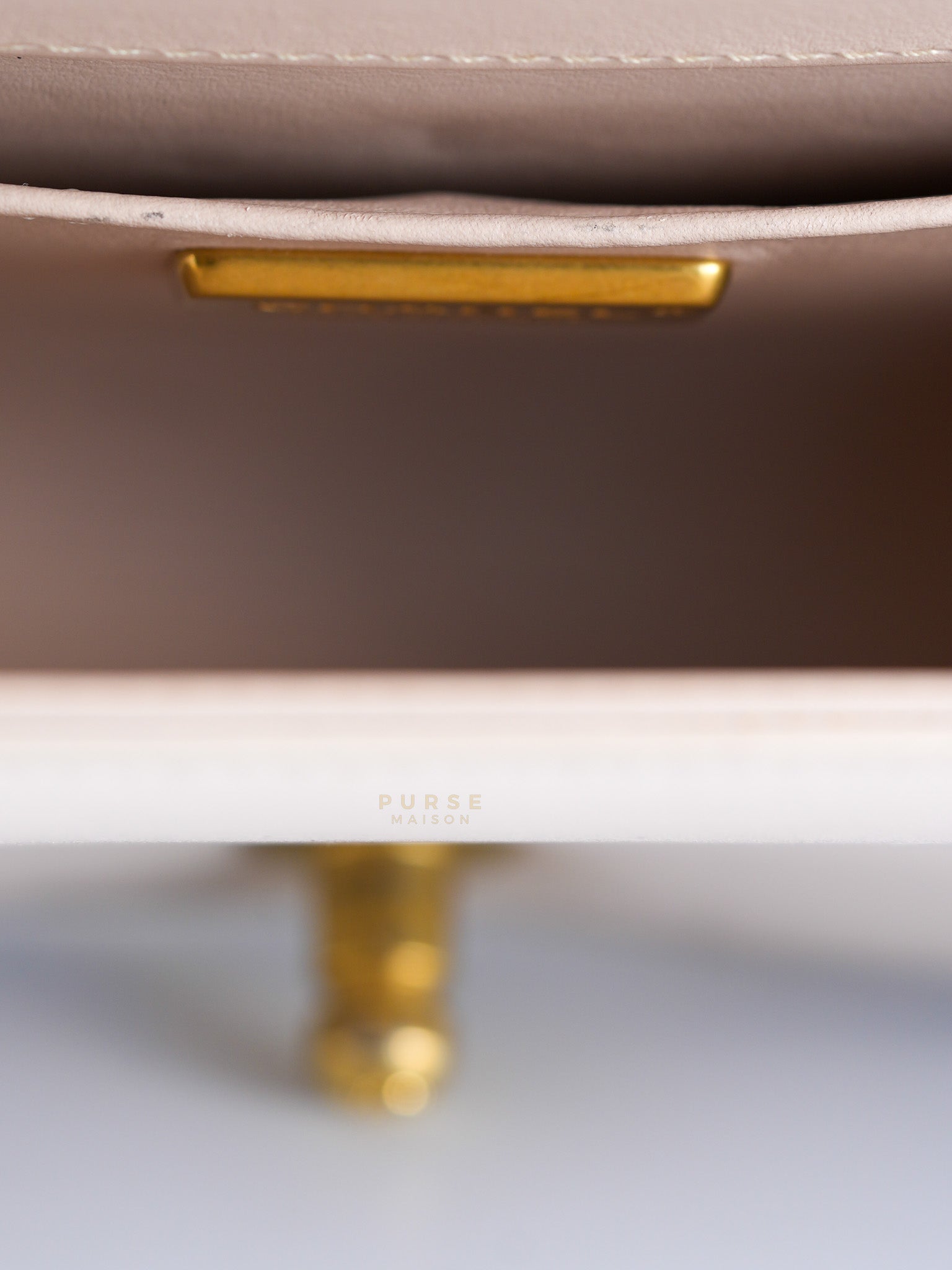 Le Boy One-Of-A-Kind Rabbit Fur White Cream Gold Hardware(Series 23) | Purse Maison Luxury Bags Shop