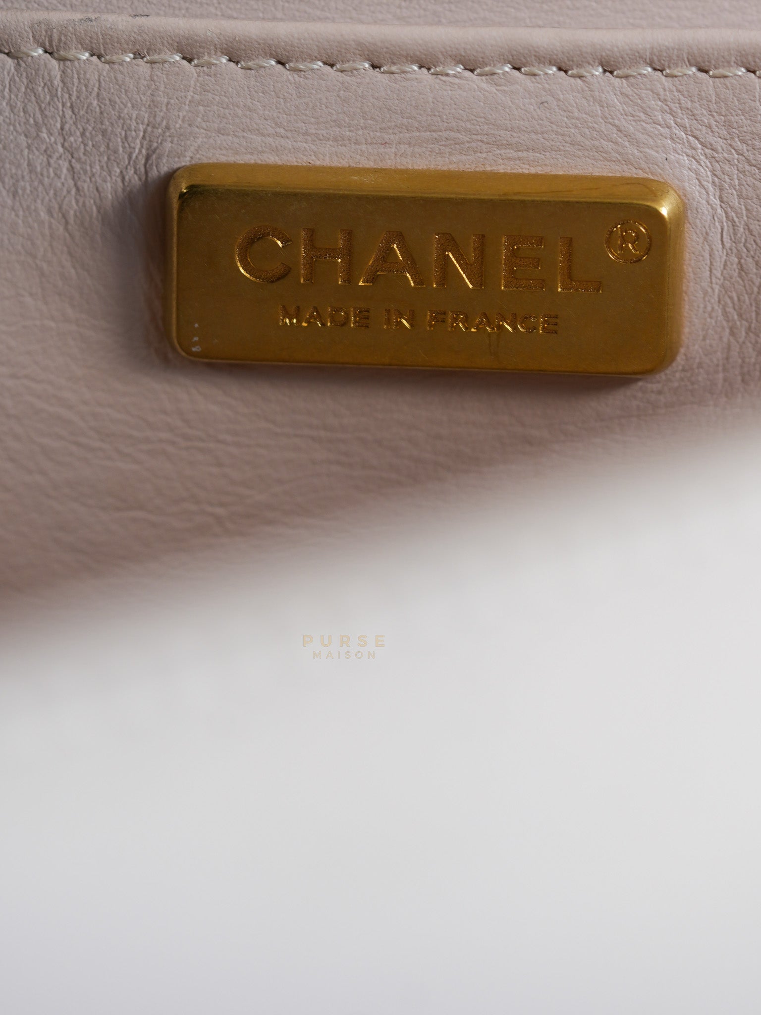 Le Boy One-Of-A-Kind Rabbit Fur White Cream Gold Hardware(Series 23) | Purse Maison Luxury Bags Shop