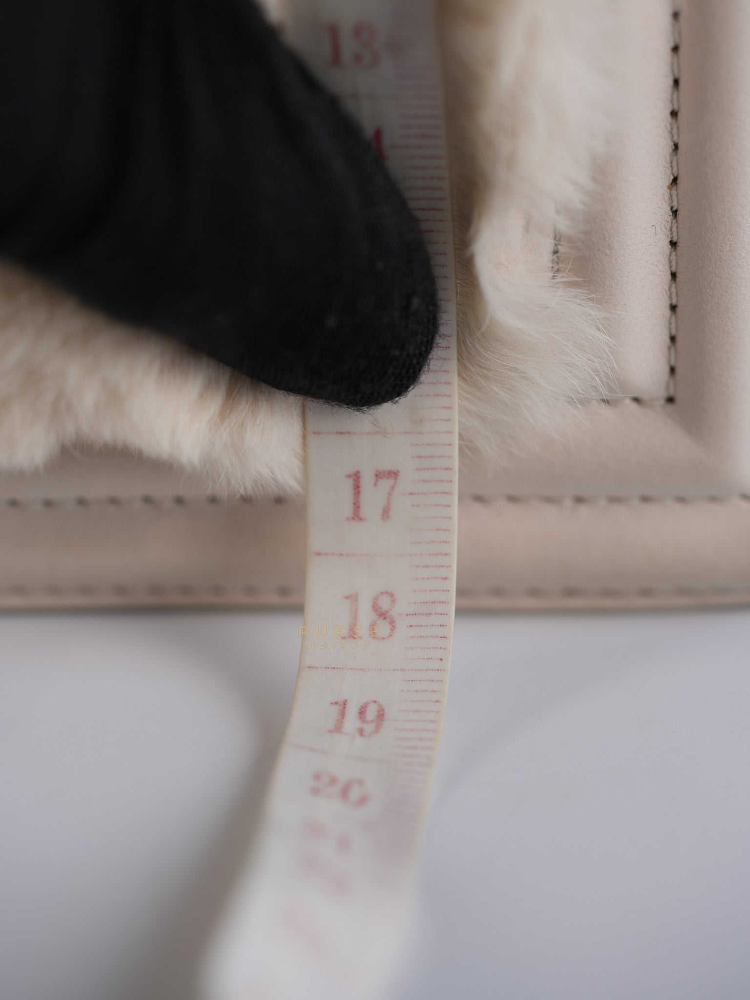 Le Boy One-Of-A-Kind Rabbit Fur White Cream Gold Hardware(Series 23) | Purse Maison Luxury Bags Shop