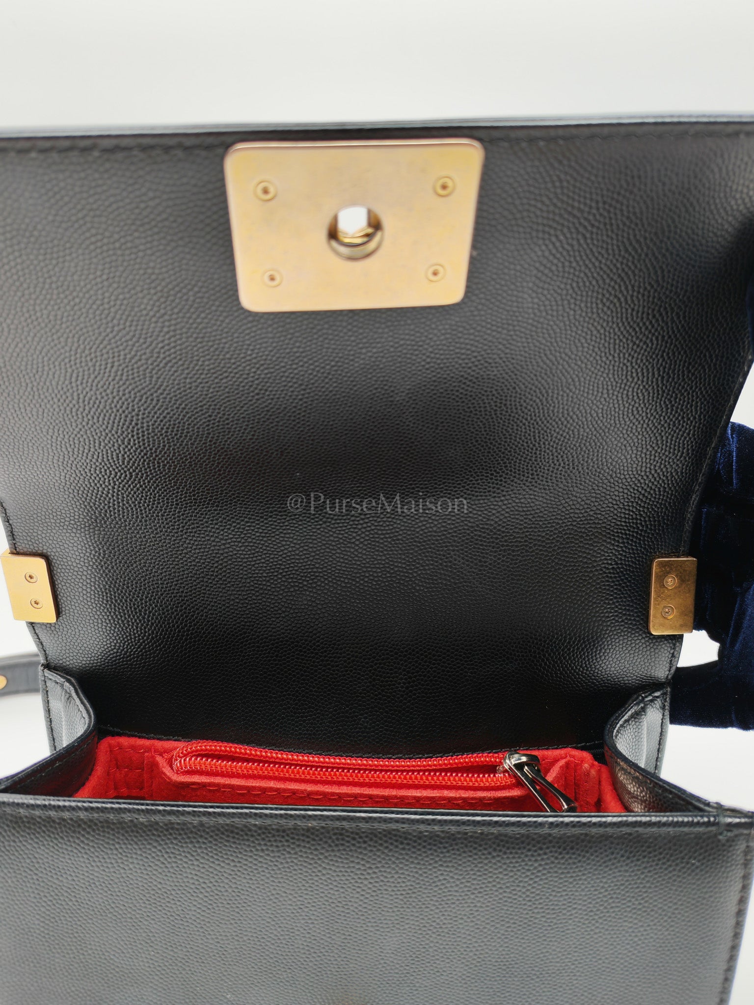 Le Boy Small Black Caviar Leather in Aged Gold Hardware (Series 27) | Purse Maison Luxury Bags Shop