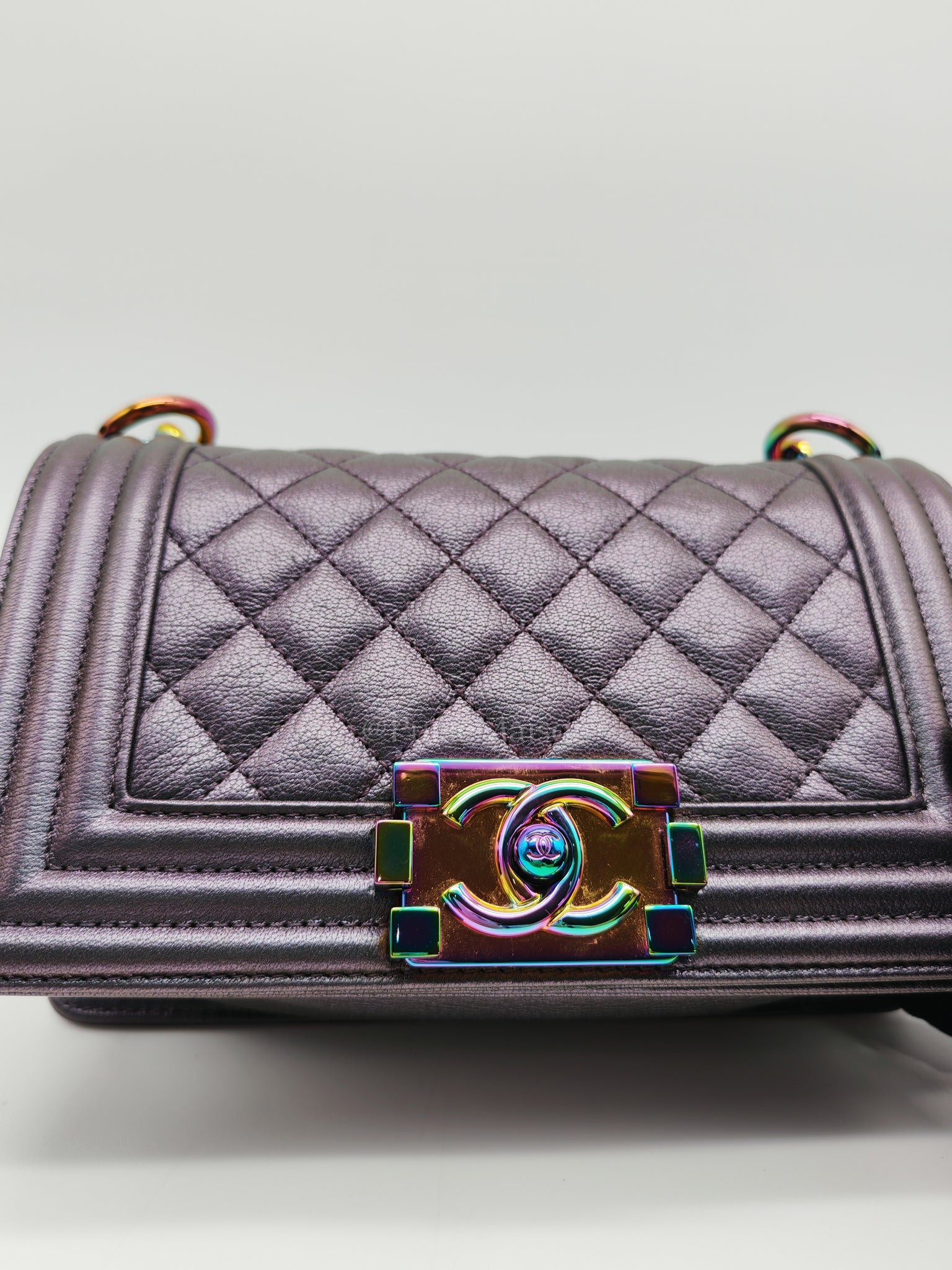 Le boy Small Iridescent Purple Mermaid Quilted Goatskin in Rainbow Hardware (Series 21) | Purse Maison Luxury Bags Shop