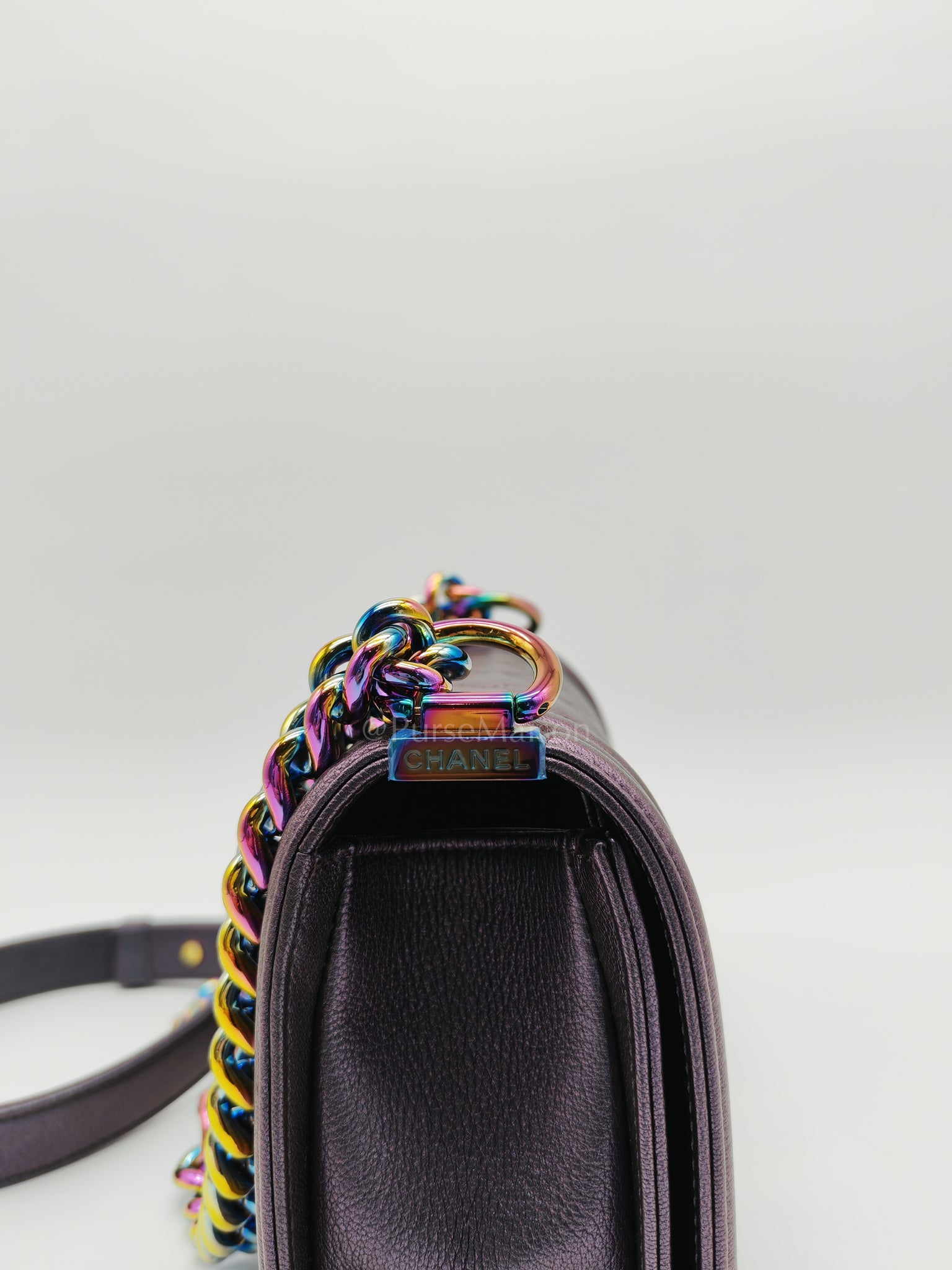 Le boy Small Iridescent Purple Mermaid Quilted Goatskin in Rainbow Hardware (Series 21) | Purse Maison Luxury Bags Shop