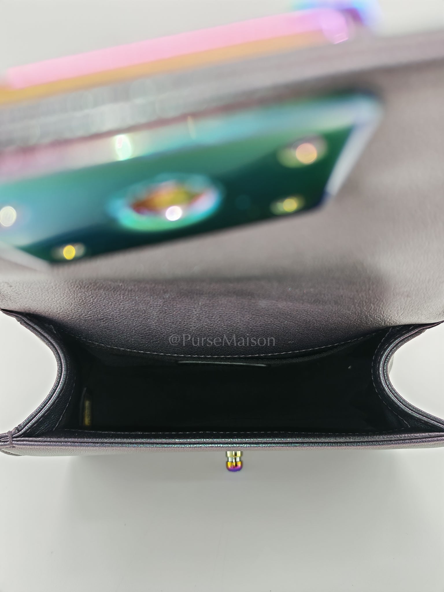 Le boy Small Iridescent Purple Mermaid Quilted Goatskin in Rainbow Hardware (Series 21) | Purse Maison Luxury Bags Shop