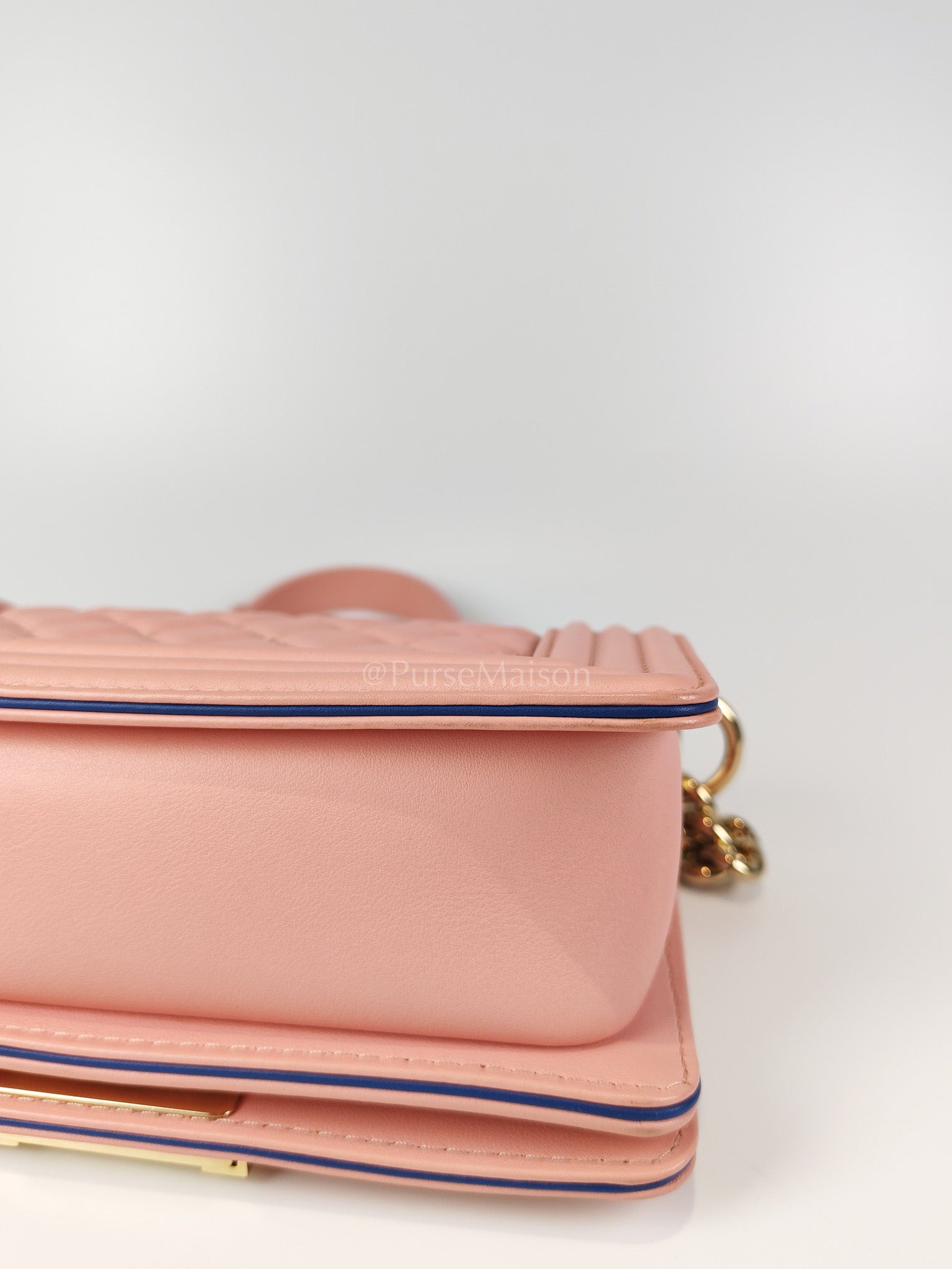 Le Boy Small Top Handle in Pink Calfskin Leather and Light Gold Hardware Series 27 | Purse Maison Luxury Bags Shop
