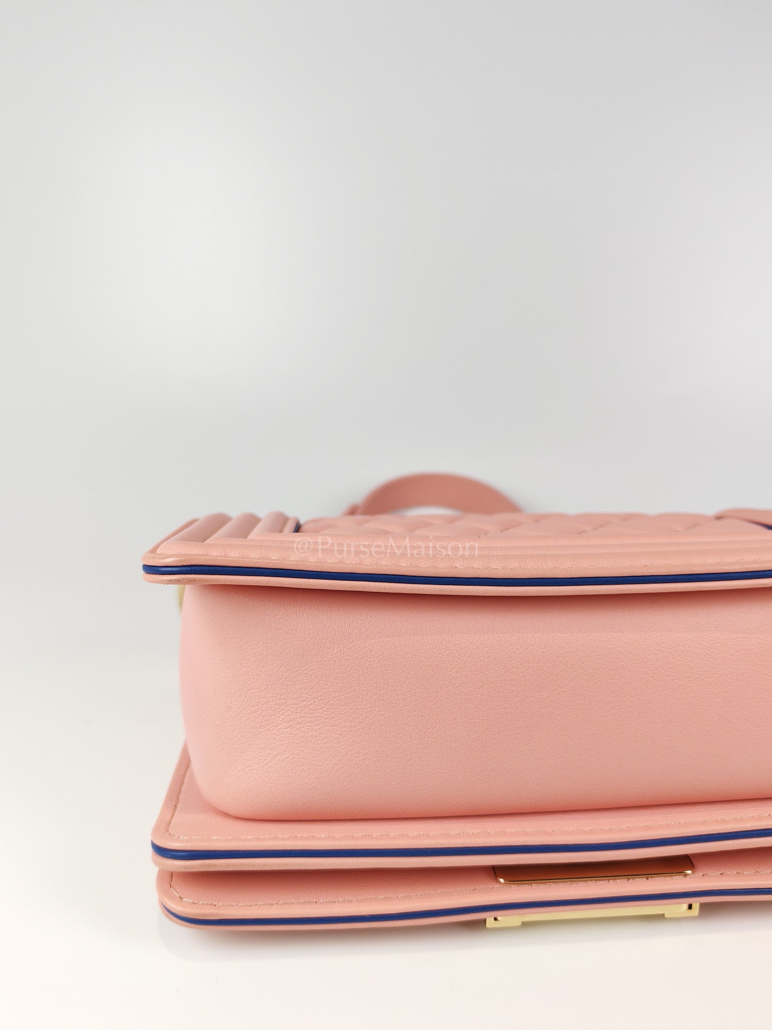 Le Boy Small Top Handle in Pink Calfskin Leather and Light Gold Hardware Series 27 | Purse Maison Luxury Bags Shop