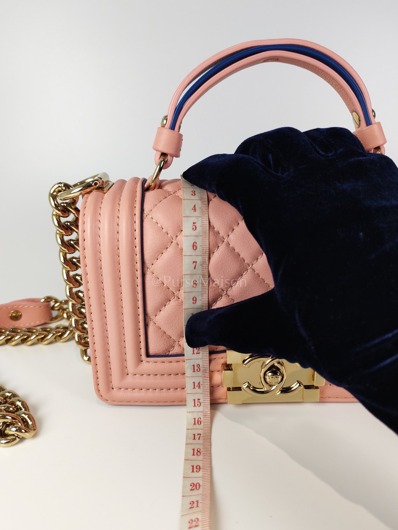 Le Boy Small Top Handle in Pink Calfskin Leather and Light Gold Hardware Series 27 | Purse Maison Luxury Bags Shop