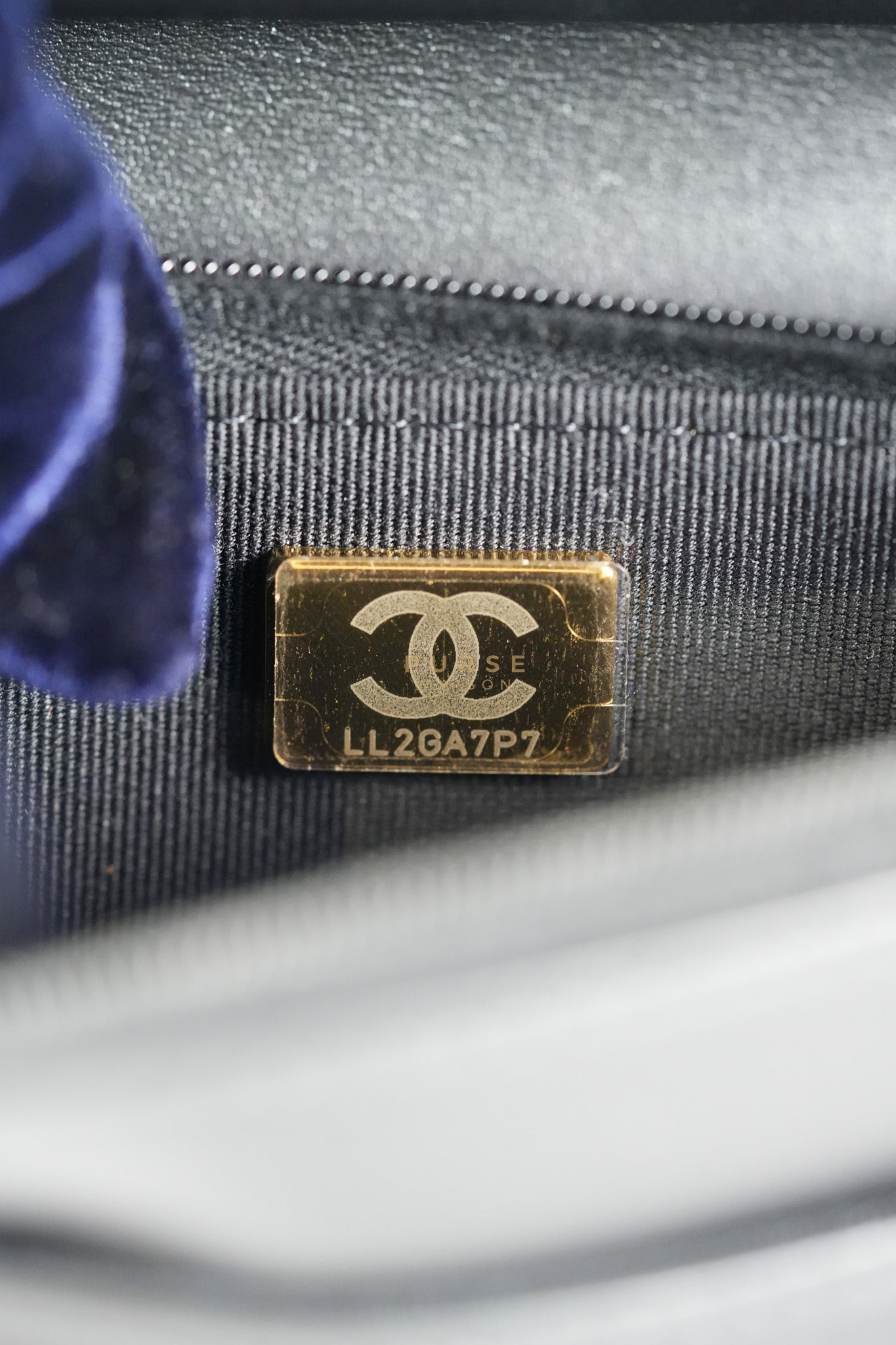 Le Boy Wallet On Chain in Black Caviar Leather Aged Gold Hardware (Microchip) | Purse Maison Luxury Bags Shop