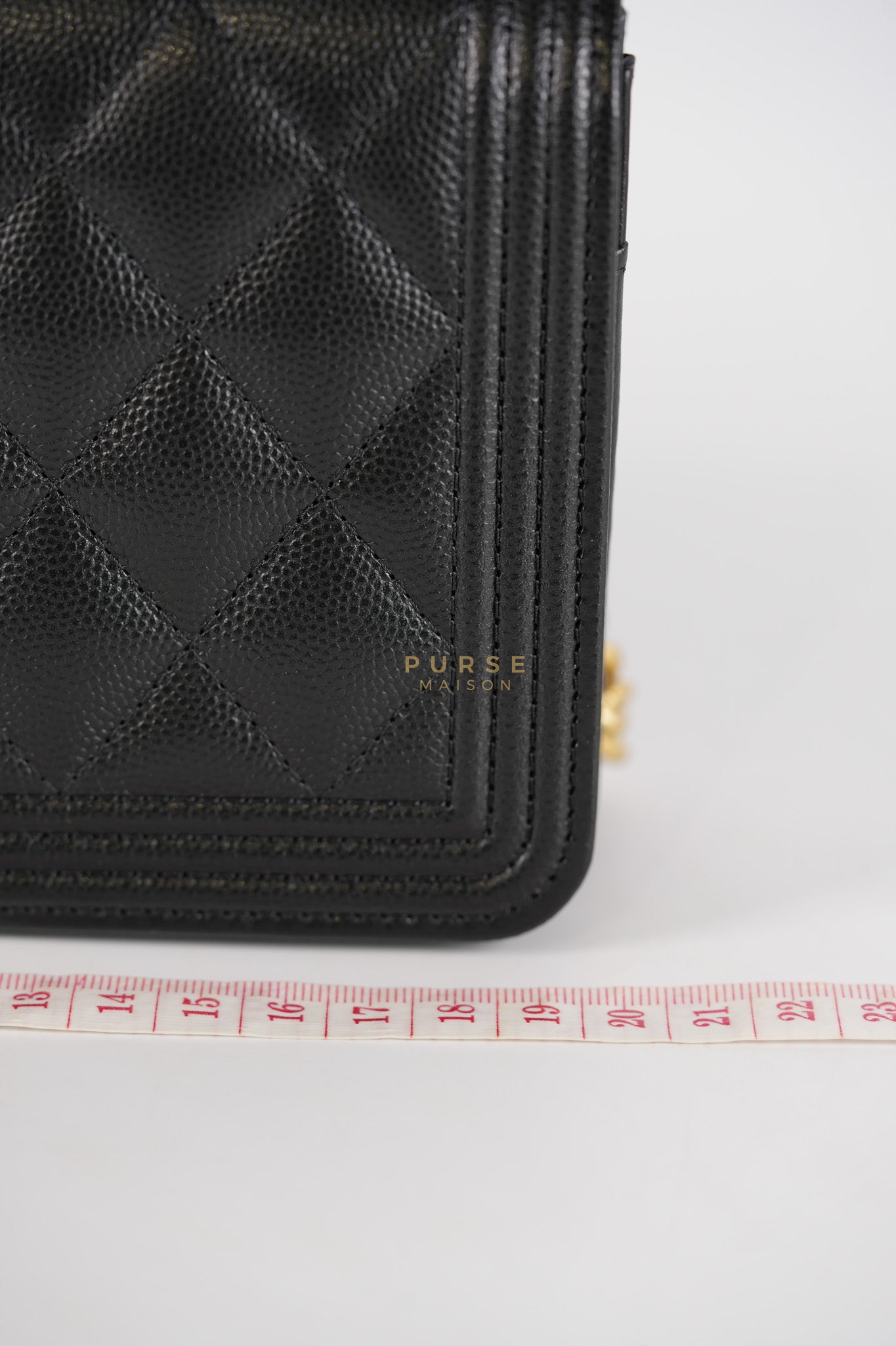 Le Boy Wallet On Chain in Black Caviar Leather Aged Gold Hardware (Microchip) | Purse Maison Luxury Bags Shop