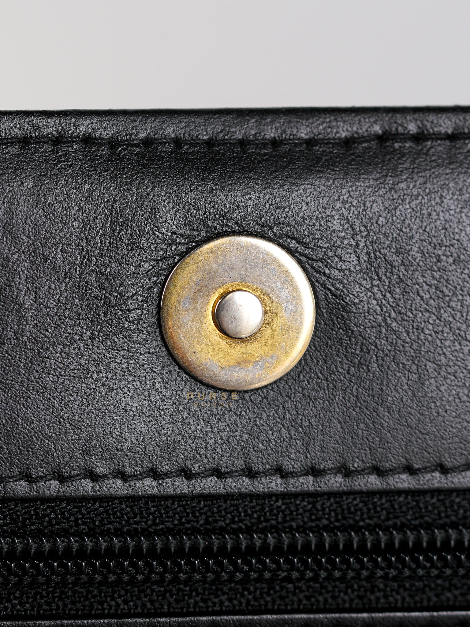 Le Boy Wallet on Chain in Black Caviar Leather & Aged Gold Hardware(Series 26) | Purse Maison Luxury Bags Shop