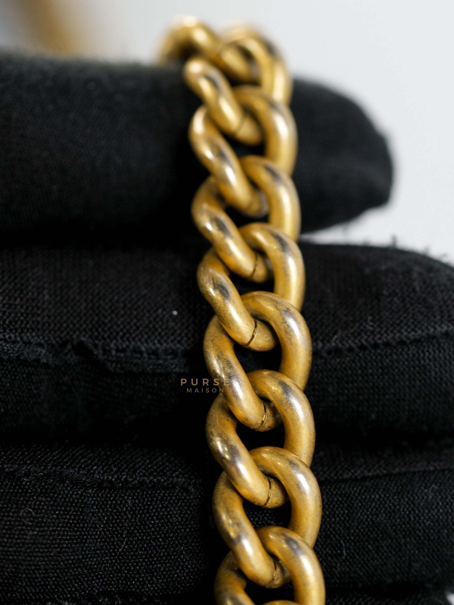 Le Boy Wallet on Chain in Black Caviar Leather & Aged Gold Hardware(Series 26) | Purse Maison Luxury Bags Shop