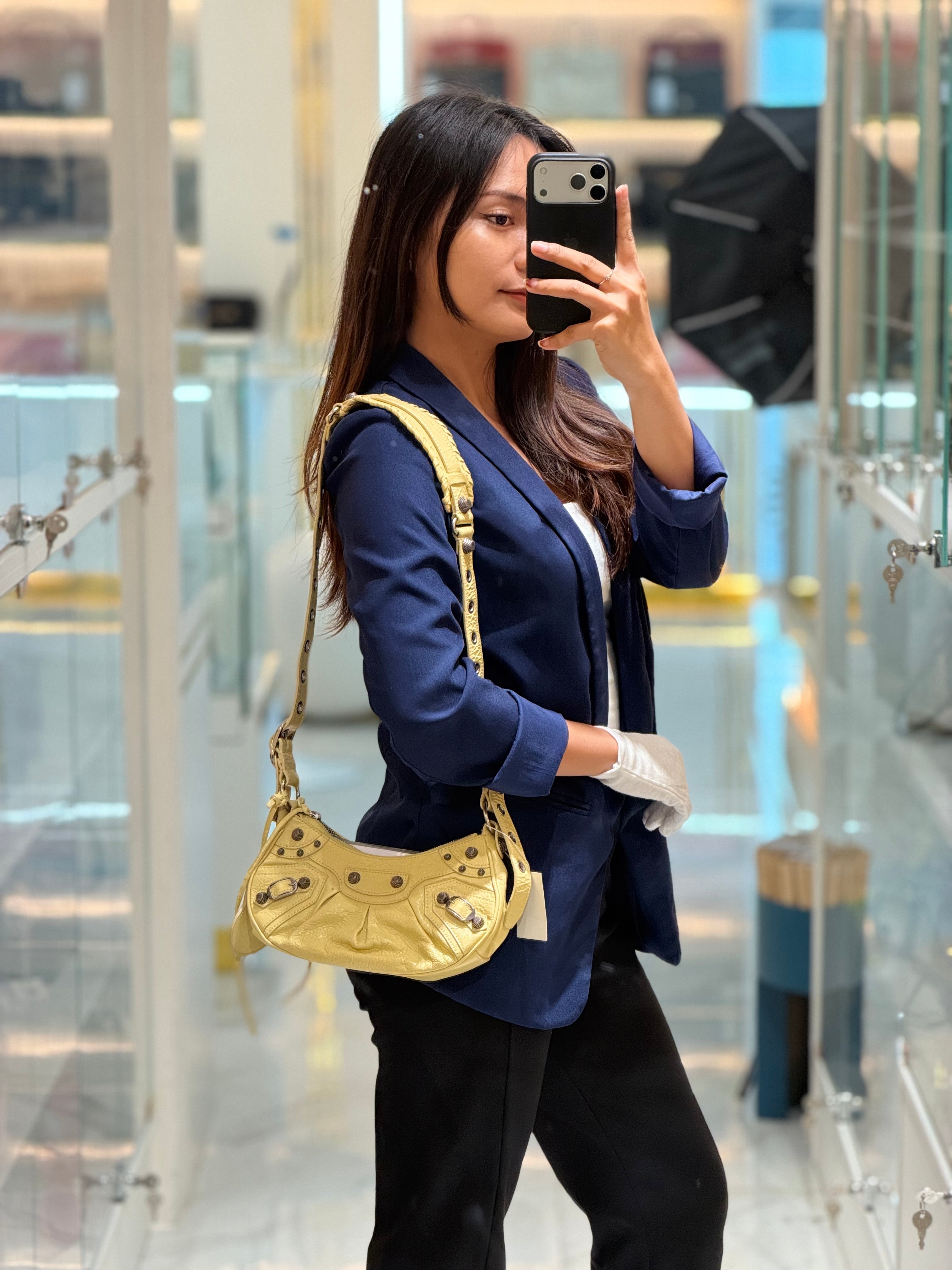 Le Cagole Butter Yellow Shoulder Bag | Purse Maison Luxury Bags Shop