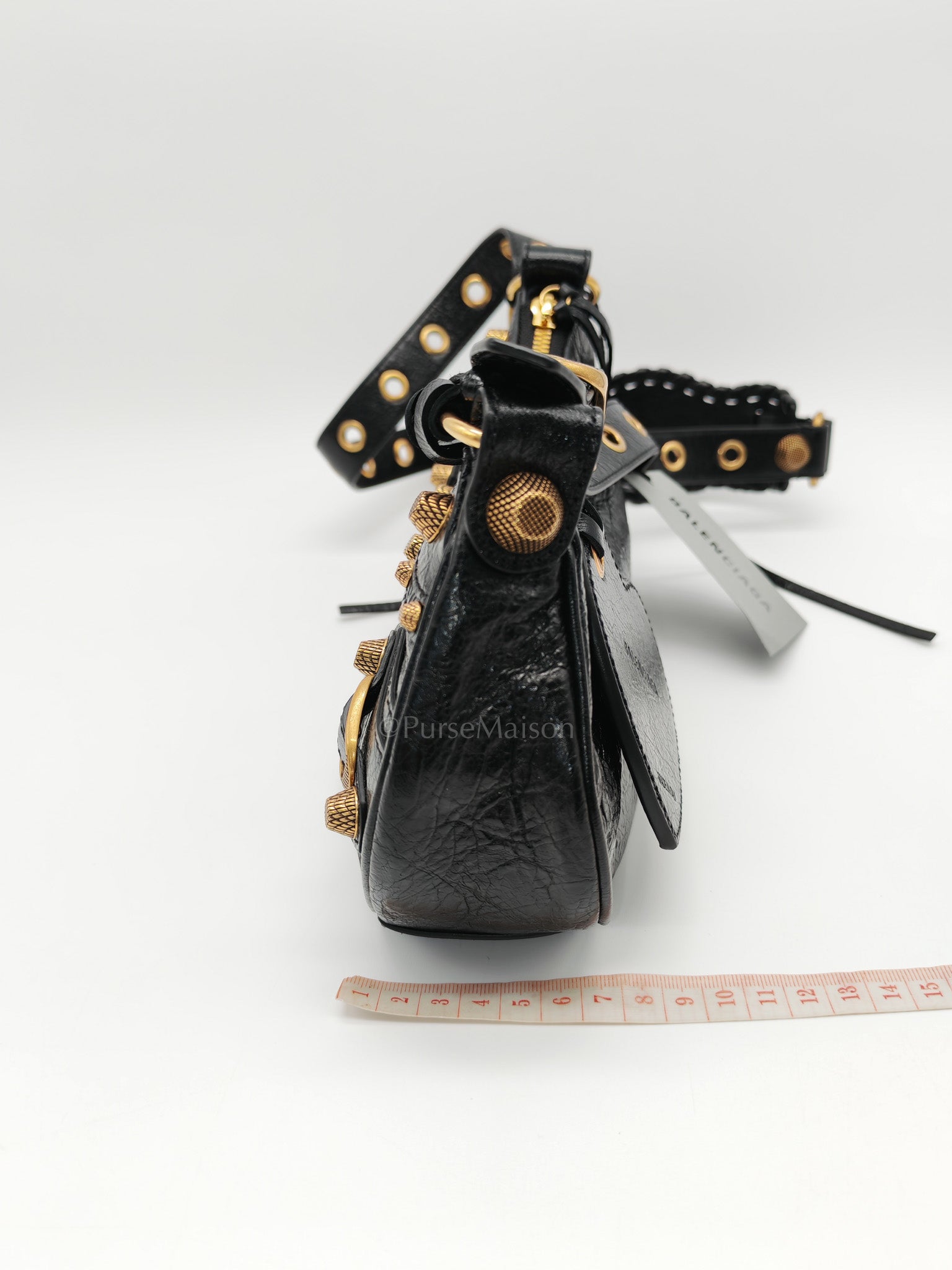 Le Cagole XS Arena in Black Lambskin Leather and Gold Hardware | Purse Maison Luxury Bags Shop