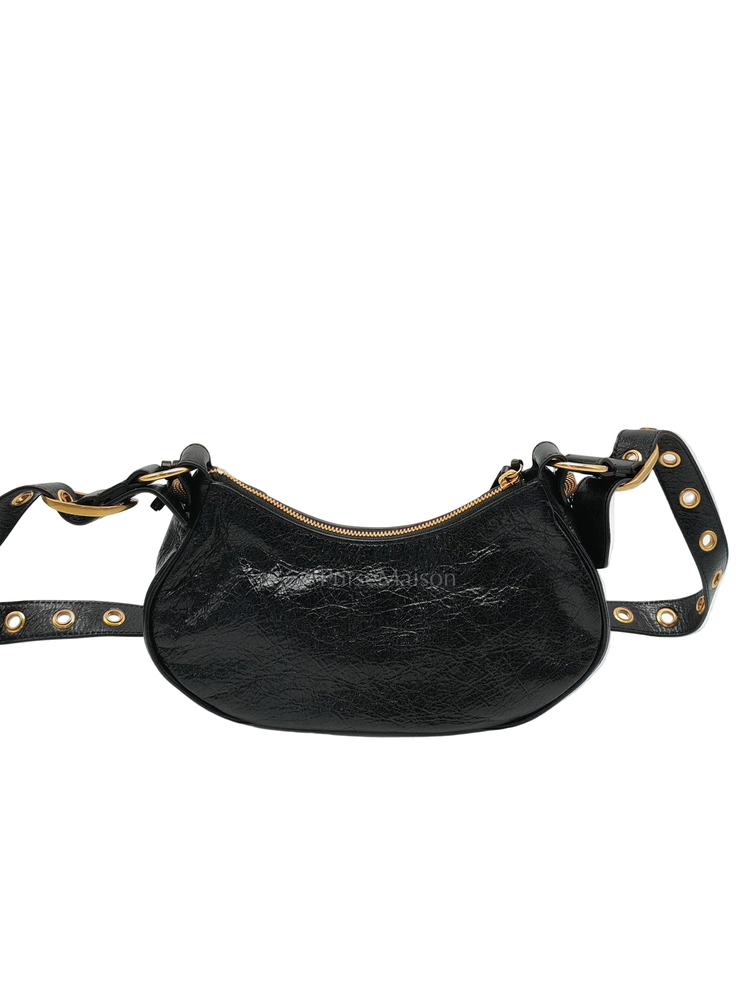 Le Cagole XS Arena in Black Lambskin Leather and Gold Hardware | Purse Maison Luxury Bags Shop