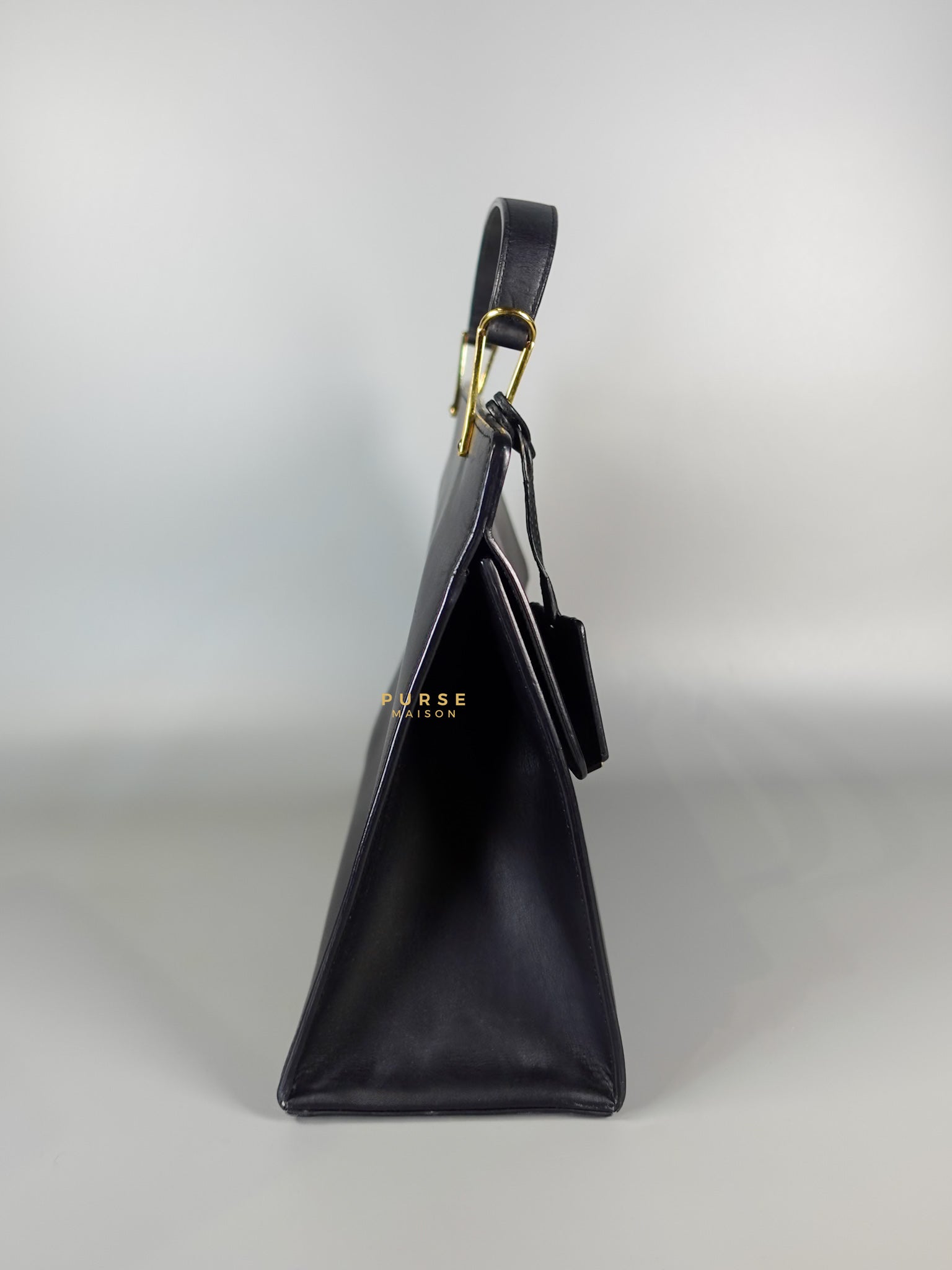 Le Dix Cartable Top Black Leather Handbag | Purse Maison Luxury Bags Shop