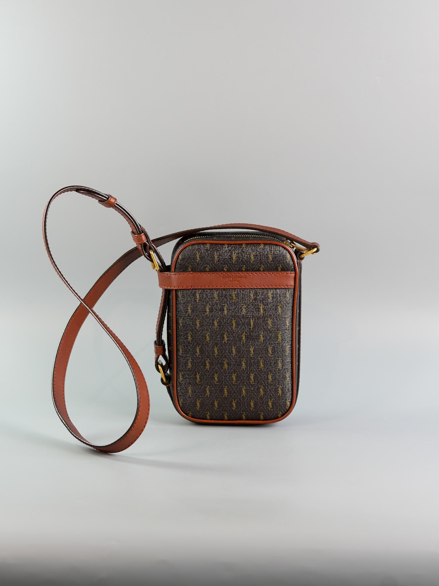 Le Monogramme in Chestnut Cassandre Canvas Crossbody Pouch | Purse Maison Luxury Bags Shop