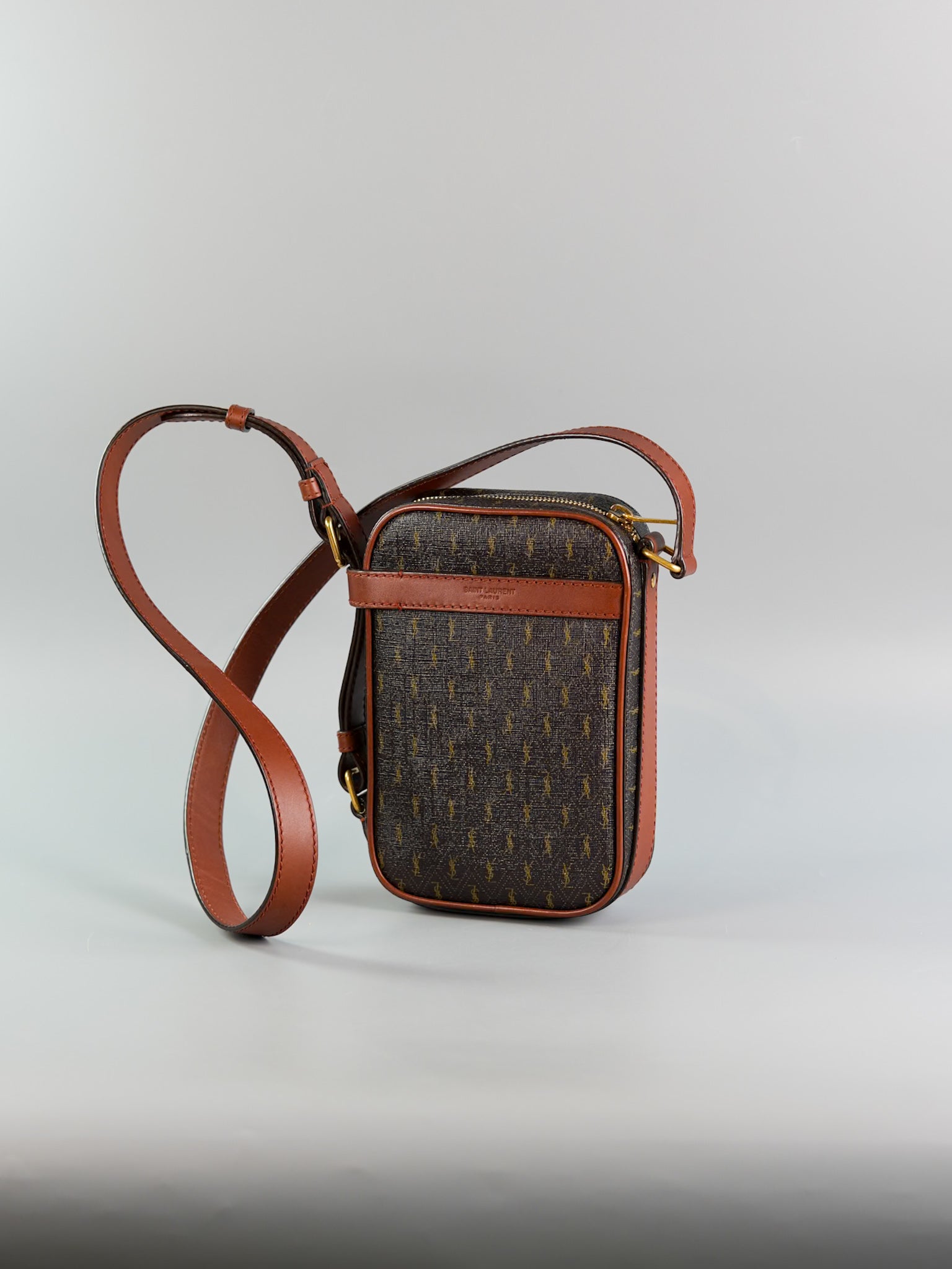 Le Monogramme in Chestnut Cassandre Canvas Crossbody Pouch | Purse Maison Luxury Bags Shop