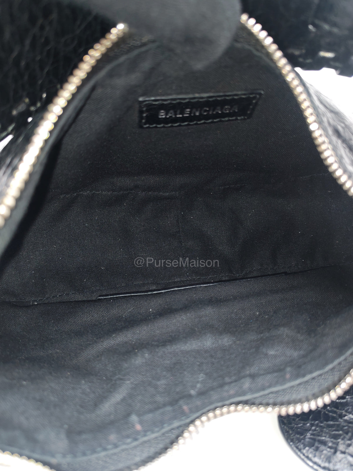 Balenciaga Le Cagole XS Shoulder Bag in Arena Lambskin Shoulder Bag with Rhinestones