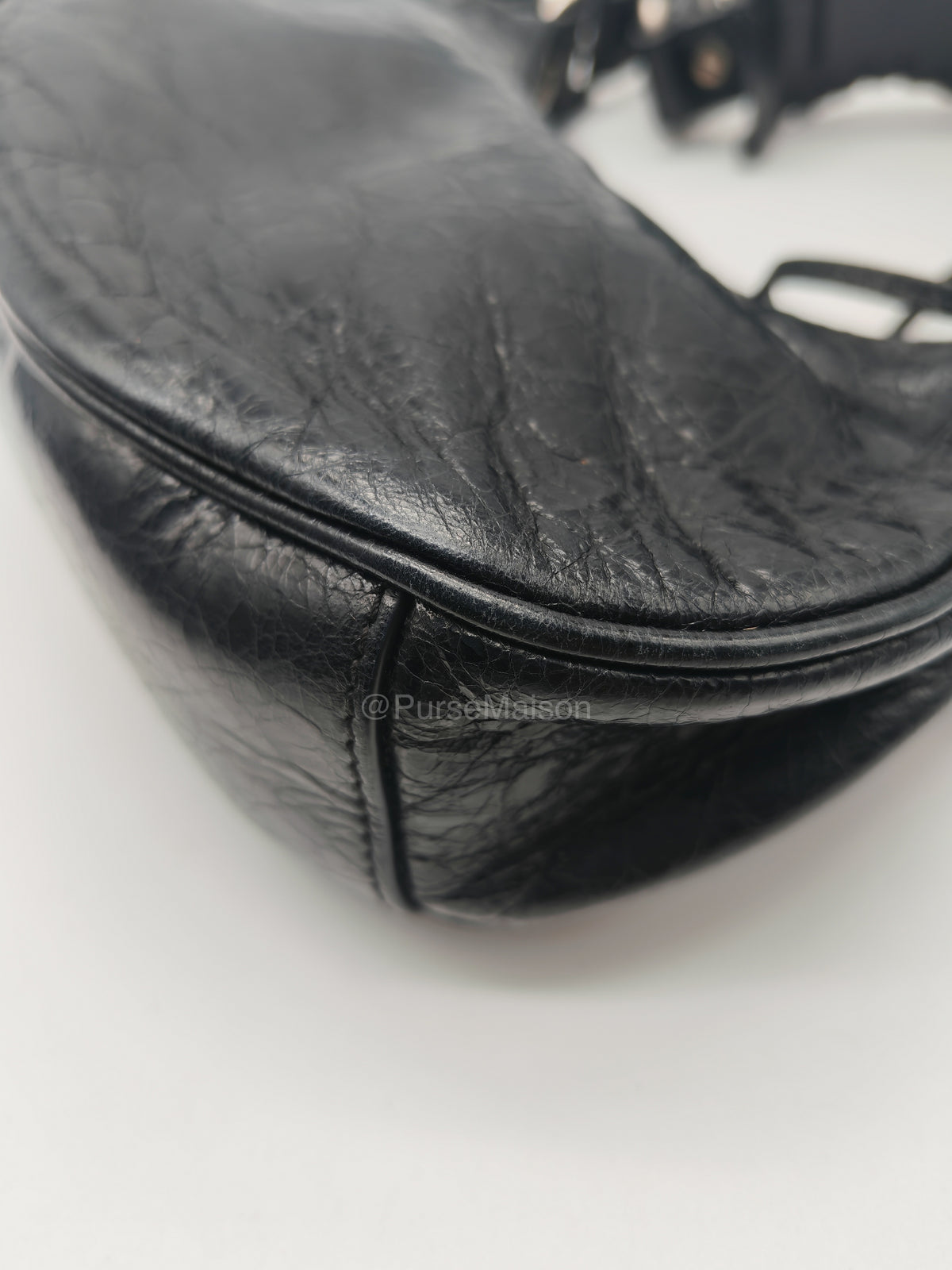 Balenciaga Le Cagole XS Shoulder Bag in Arena Lambskin Shoulder Bag with Rhinestones