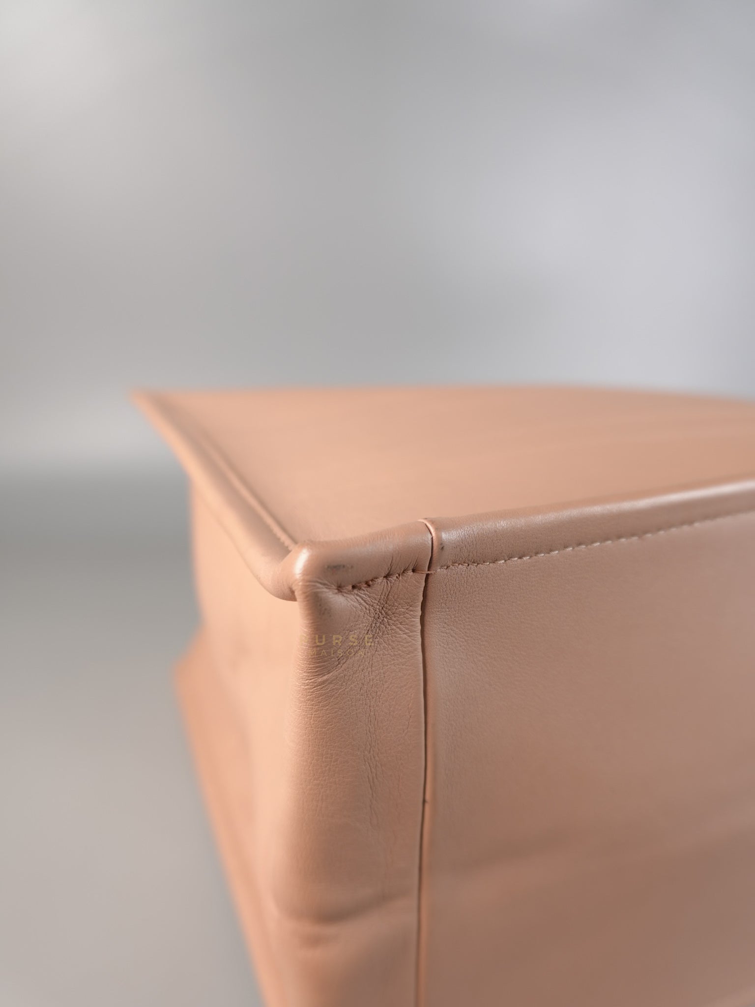 Leather Book Tote Embossed Calfskin Leather in Rose | Purse Maison Luxury Bags Shop