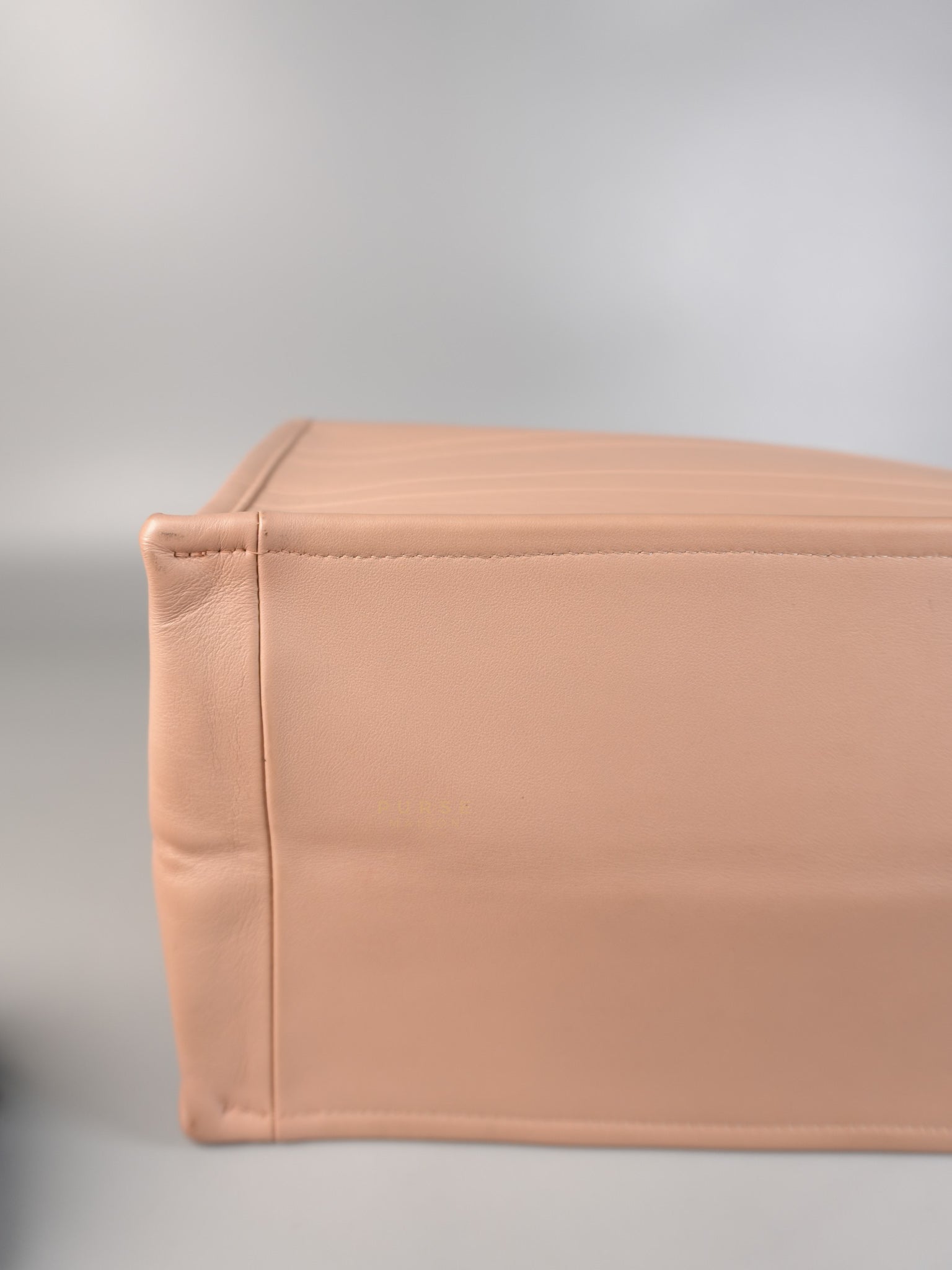 Leather Book Tote Embossed Calfskin Leather in Rose | Purse Maison Luxury Bags Shop
